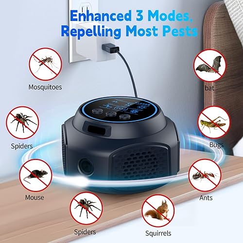 Miniatura 6 de Paquete de 2 tapones ultrasónicos repelentes de plagas para control de roedores de plagas en interiores para ratones, ratones, ratas, ardillas,