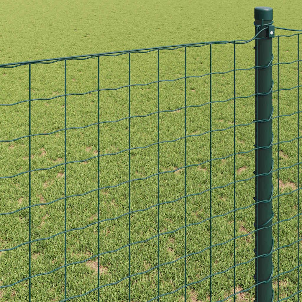 Ogrodzenie euro, zielone, 1 x 10 m, żelazo powlekane PCW, wytrzymałe ogrodzenie ogrodowe do ogrodu i na taras, bariera dla zwierząt, łatwy montaż bez kopania