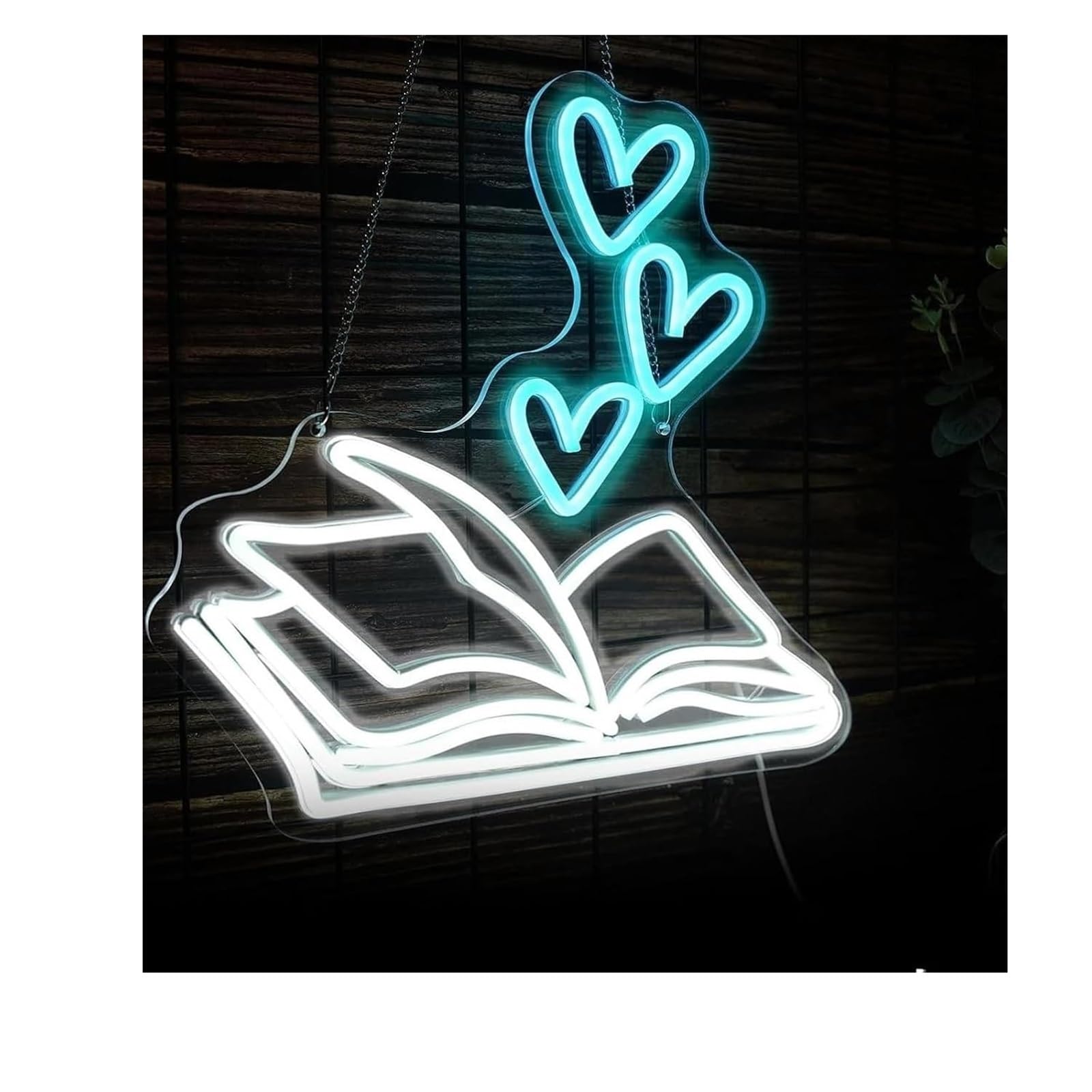 Para letrero de neón para libro para decoración pared, lectura, luz luces de neón
