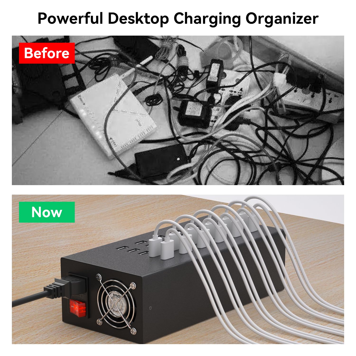 Station de Charge USB, Skazeke 40Ports 300W/60A concentrateur de Charge de Bureau,Sortie de Protection Multiple 5V/1.5A,Charge pour appareils Apple, Smartphones