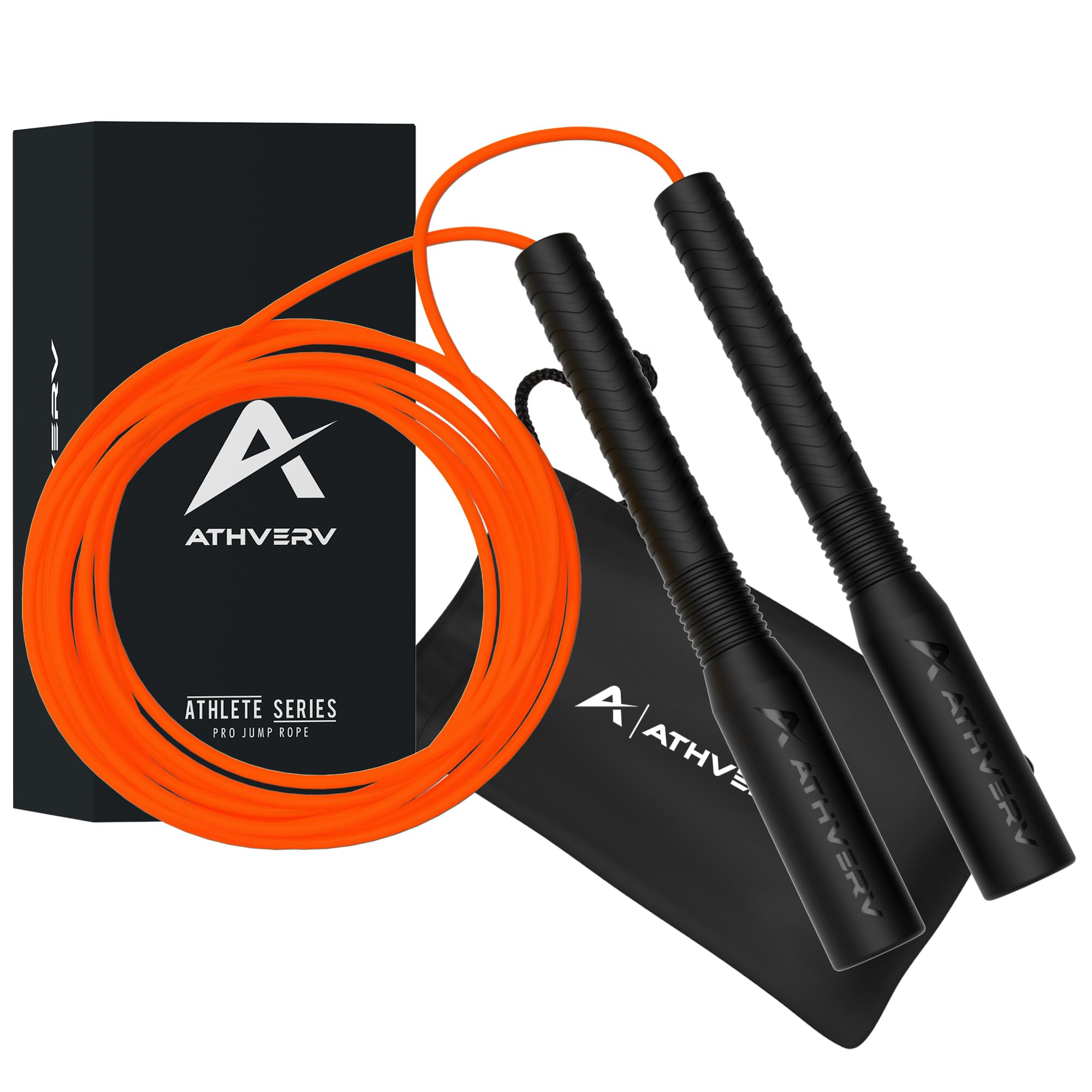 Pro Freestyle Long Handle Jump Rope, 4mm Competition Speed Jump Rope, Skipping Rope for Tricks & Releases (Orange)