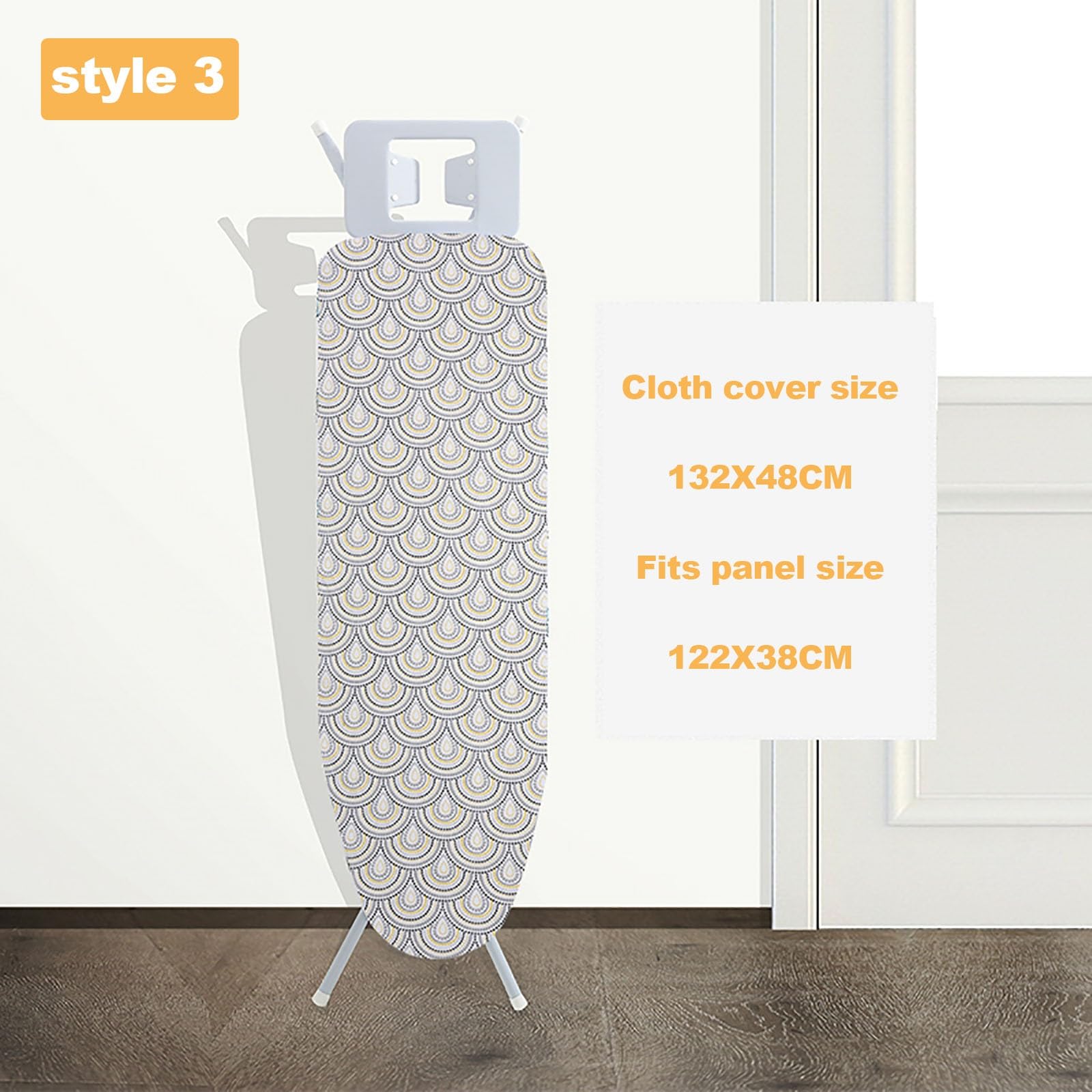 Materiale in Cotone Naturale Copri ASSE da Stiro ，con Spesso batuffolo di Cotone，Facile da installare e Resistente alla Stiratura，Adatto per Ferri da Stiro a Vapore (Size : Style 3)