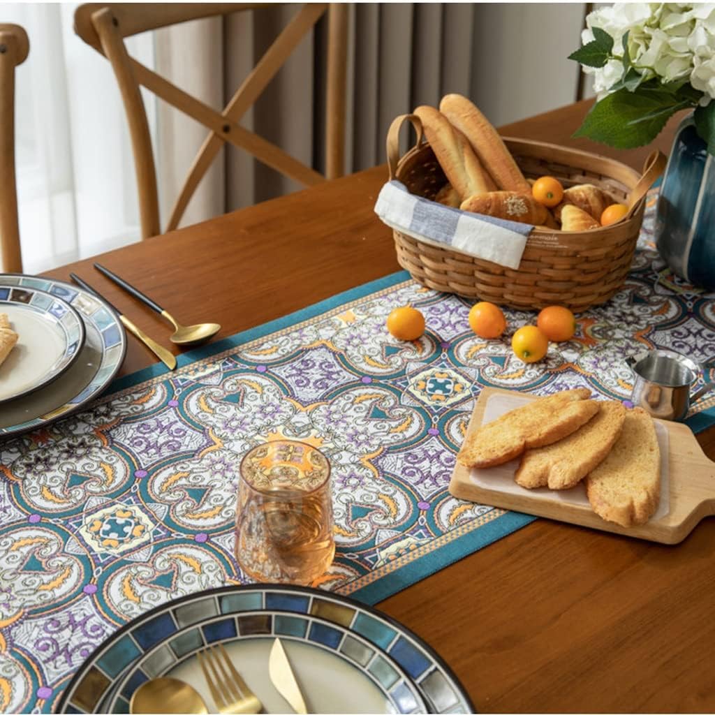 Table Runner Polyester Table Cover Table Runner Decoration for Festival Event Home Decoration(35x140CM)
