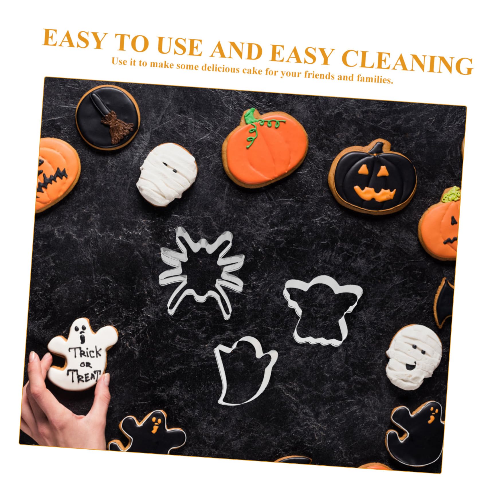Cabilock 5 Sätze Backform Für Halloween Kekse Kekse Im Halloween Stil Große Ausstechformen Für Zuckerguss Keksdekoration Ausstecher Backset 12 Stück * 5