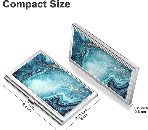 Miniatura 4 de Rouidr Titular de la tarjeta de visita, Caja de la tarjeta de visita pequeña, Organizador de tarjetas de visita de metal delgado, Cartera del