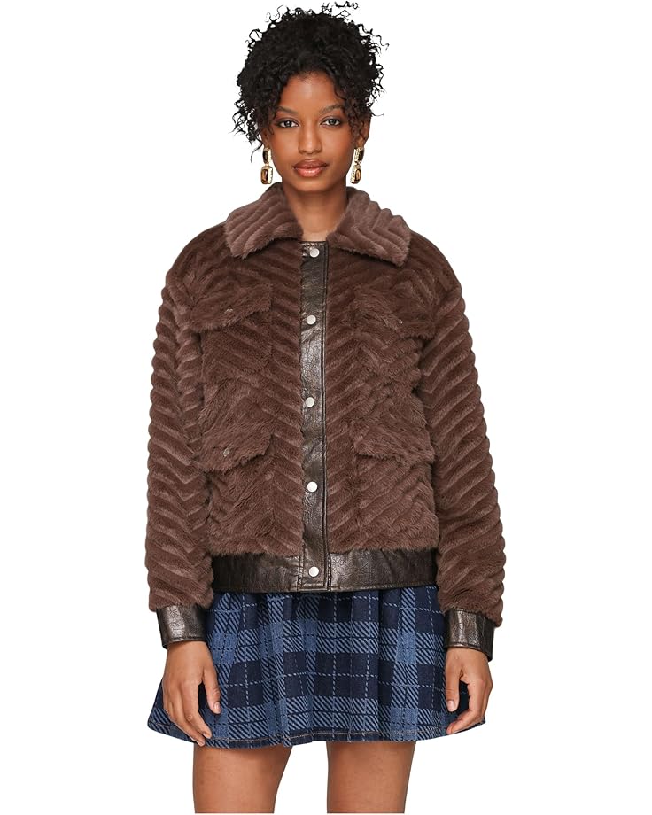 Avec Les Filles Faux Fur Trucket Jacket - Main View