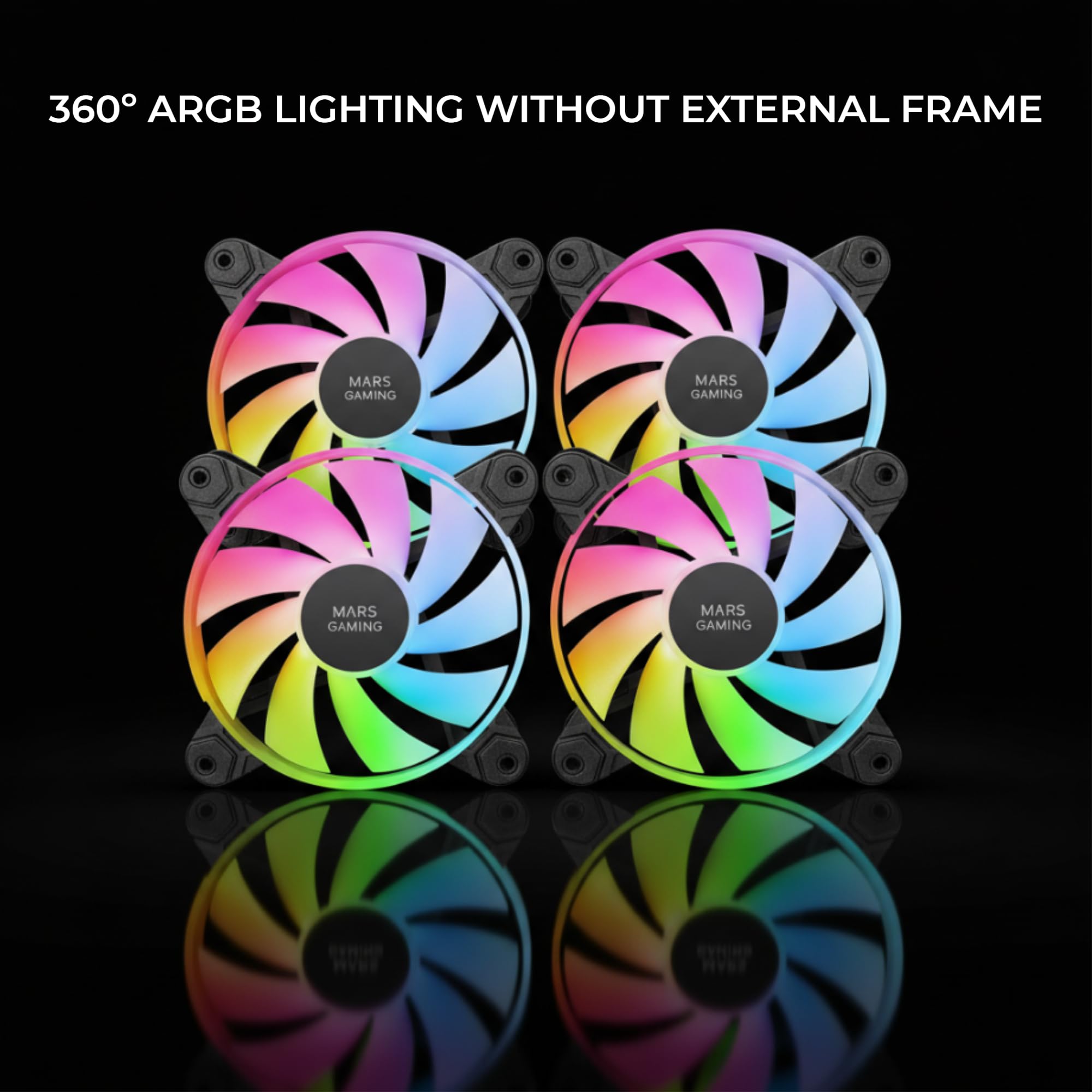 Mars Gaming MFD, Ventilador 120mm CHROMA RGB Dual Automático, Ultra Silencioso 14dB, Conexión Molex 4PIN, Sistema Antivibraciones, Transparente — view 19