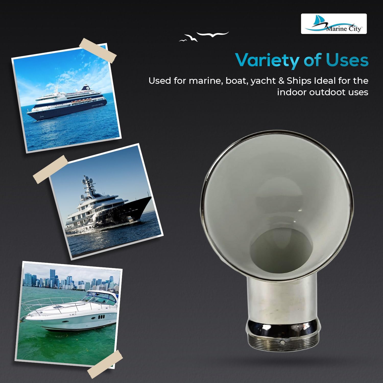 MARINE CITY 304 Grade Stainless Steel Round White Cowl Vent and Round Inspection Deck Plate with Deck Plate Key 4 Inches for Marines – Boats – Yachts – Ships (Pack of 1)