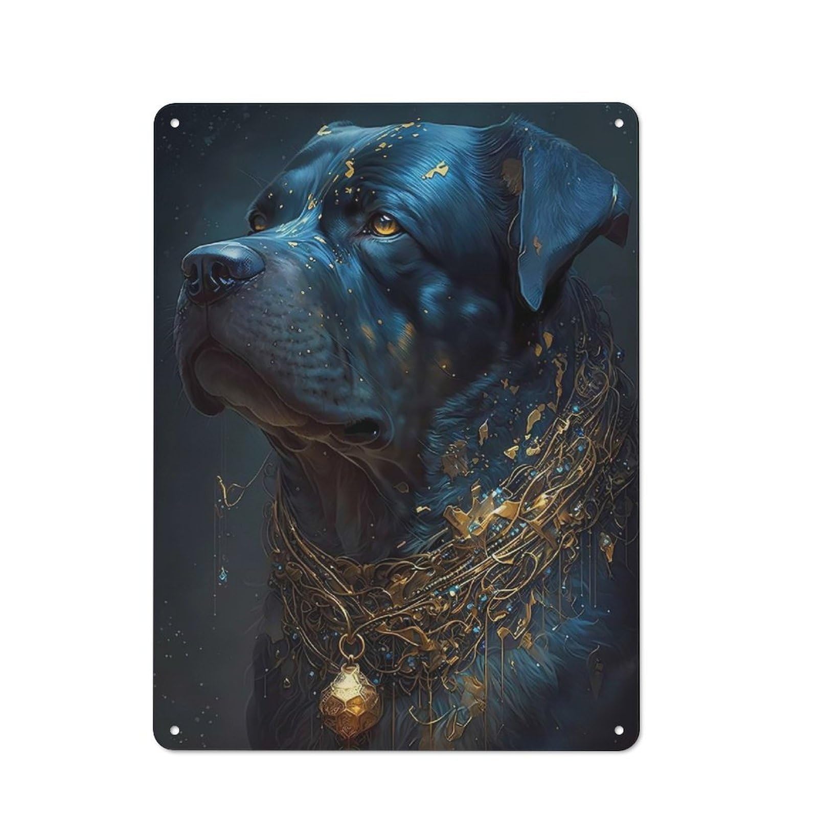 Junmoney Rottweiler Dog-1 Metal Sign 40X30cm With Rottweiler Dog For Home Bar Wall, Retro Decor, For Garage, Workshop And Man Cave Decoration