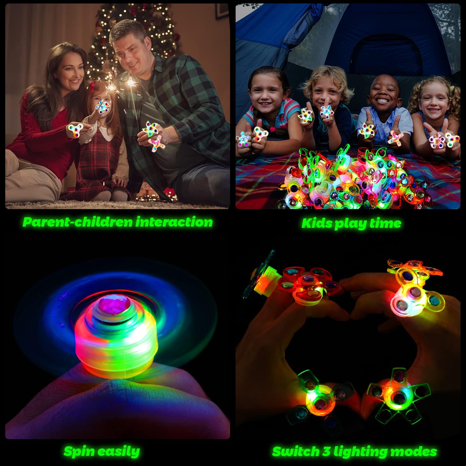 Anelli Luminosi LED 24 Pezzi - Articoli per Feste per Bambini, Premi Luminosi, Gadget da Festa, Laurea, Compleanno - Riempitivi per Borse, Regali