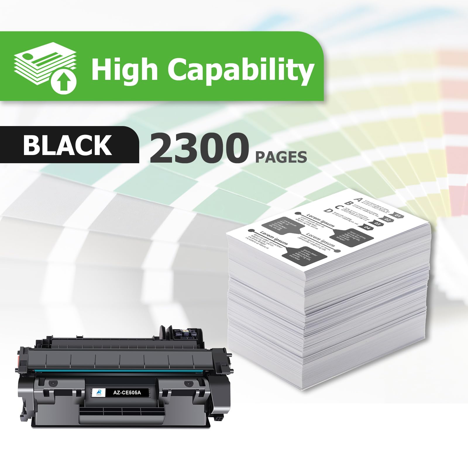 Image secondaire de Aztech Cartouche de Toner Compatible pour HP CE505A 05A 05X CE505X CE505D Laserjet P2055DN P2035 P2055 P2030 P2035N P2050 P2055D