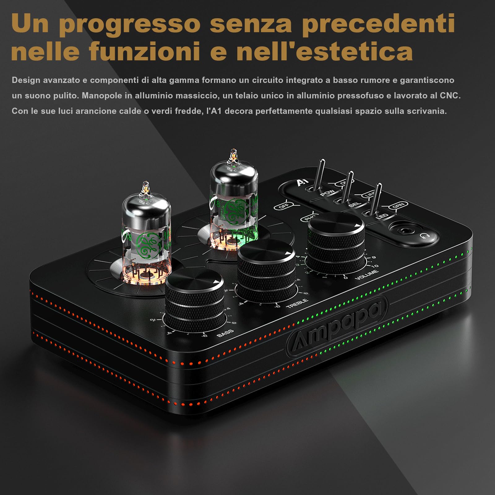 A1 Preamplificatore per Tubi Phono: Preamplificatore Audio Hi-Fi, Amplificatore per Cuffie, Giradischi MM