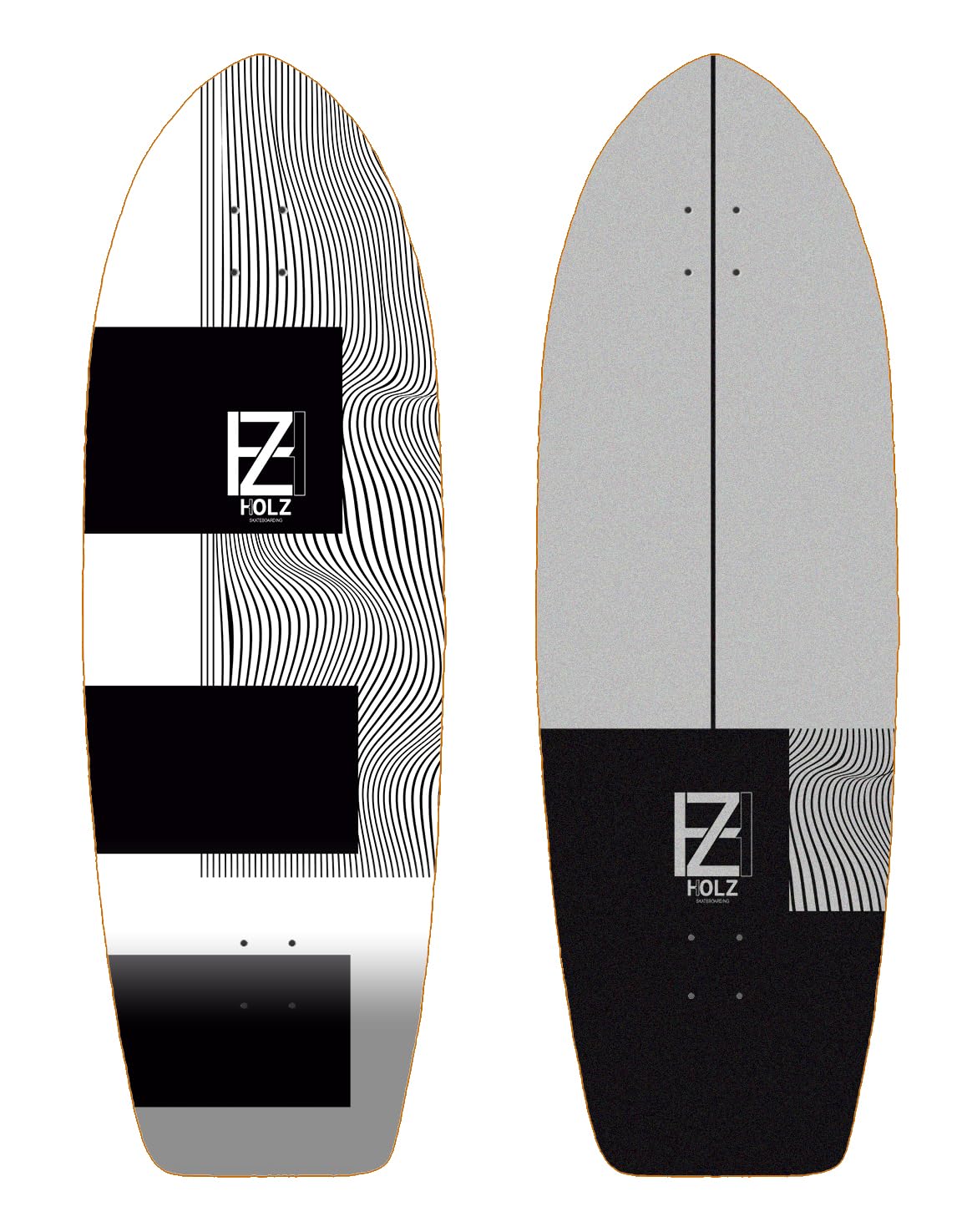 Holz surfskate Deck Tabla monopatin Skate Skateboard - Theo Phy Clave 31 Fat Tail