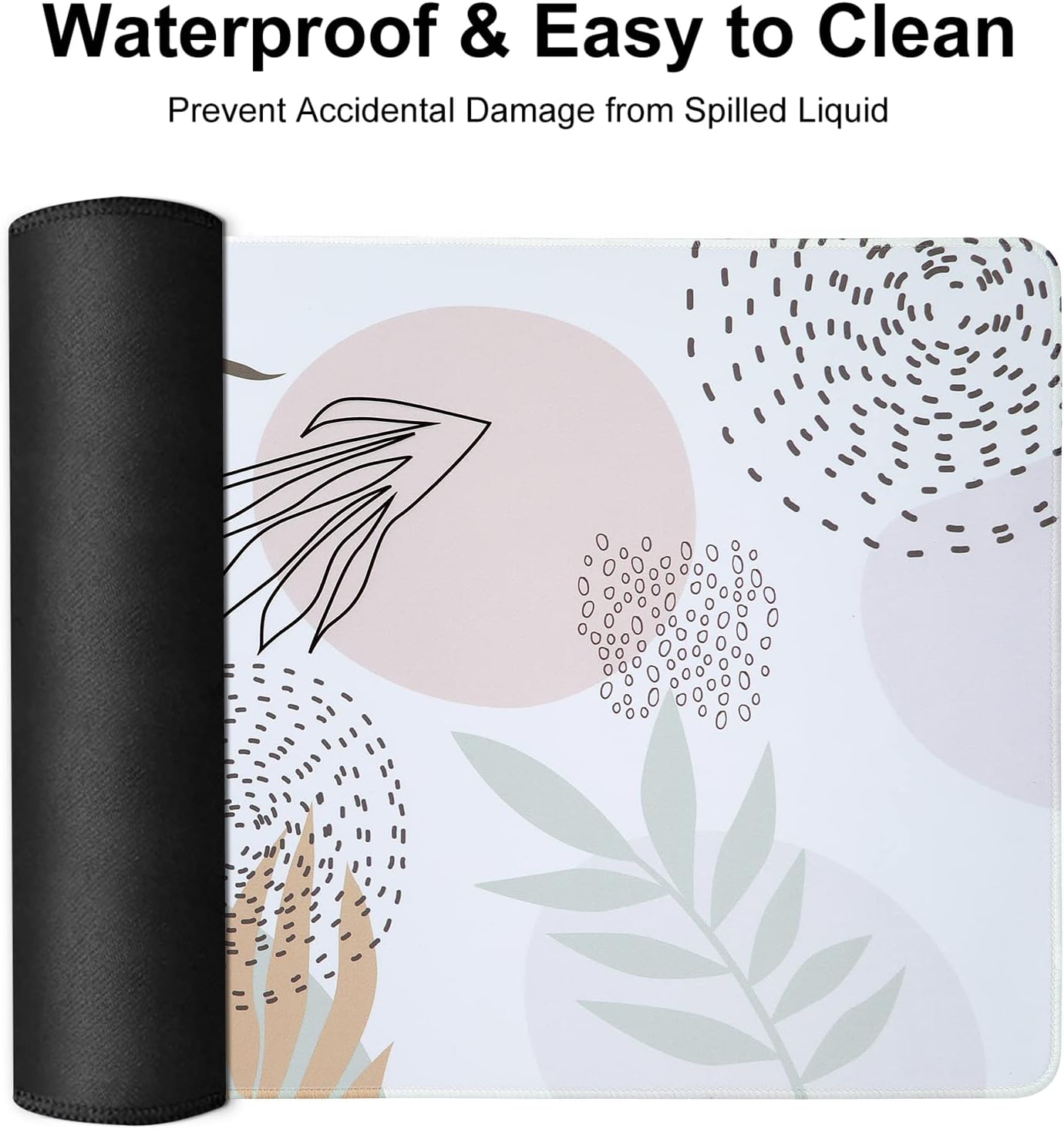 iLeadon Large Gaming Mouse Pad, Non-Slip Rubber Base Water-Resistant Computer Keyboard Mouse Mat Desk Pad Protector, 35.5 x 15.75-inch 3mm Thick XX-Large, Ideal Partner for Work & Game (Tropical Leaf)