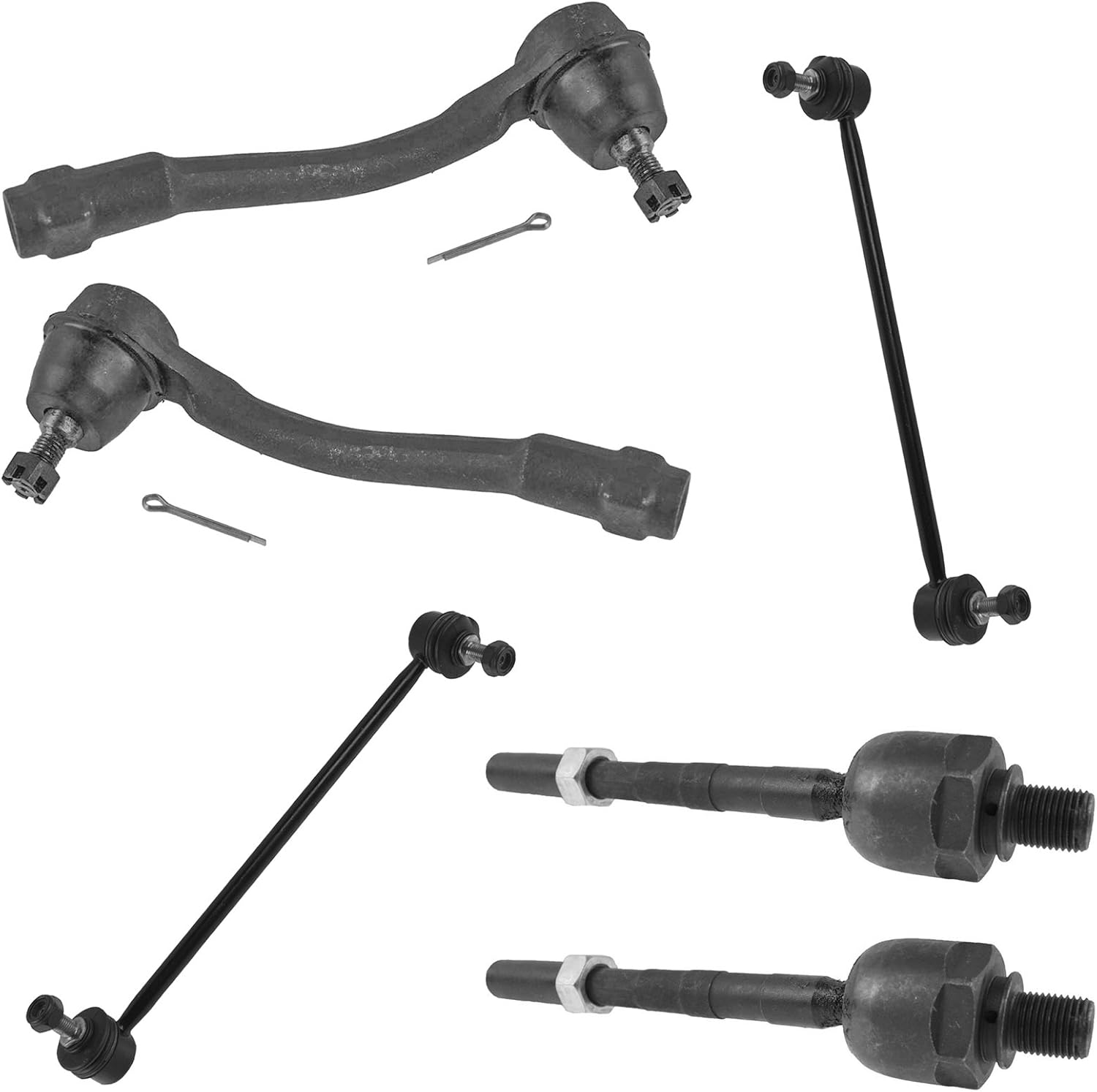 TRQ Front Steering & Suspension Kit Sway Bar Stabilizer Link Tie Rod Compatible with 2006-2011 Hyundai Accent