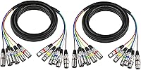 Vista 11 de EBXYA Cables XLR Snake de 3 pies de 4 colores, cable de conexión de micrófono de 4 canales XLR macho a hembra, serpiente de grabación para vivo
