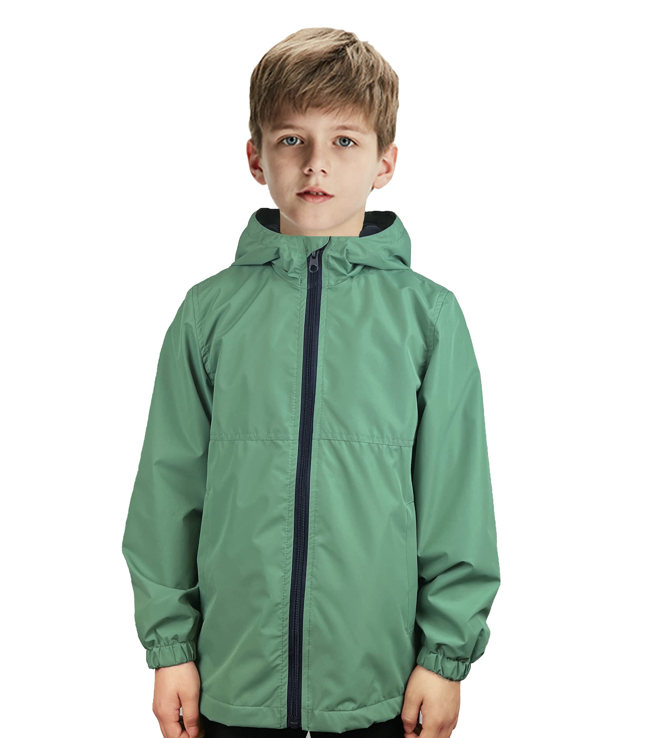 Chaquetas de lluvia para niños, ligeras, impermeables, con capucha, de forro polar, cortavientos para niños