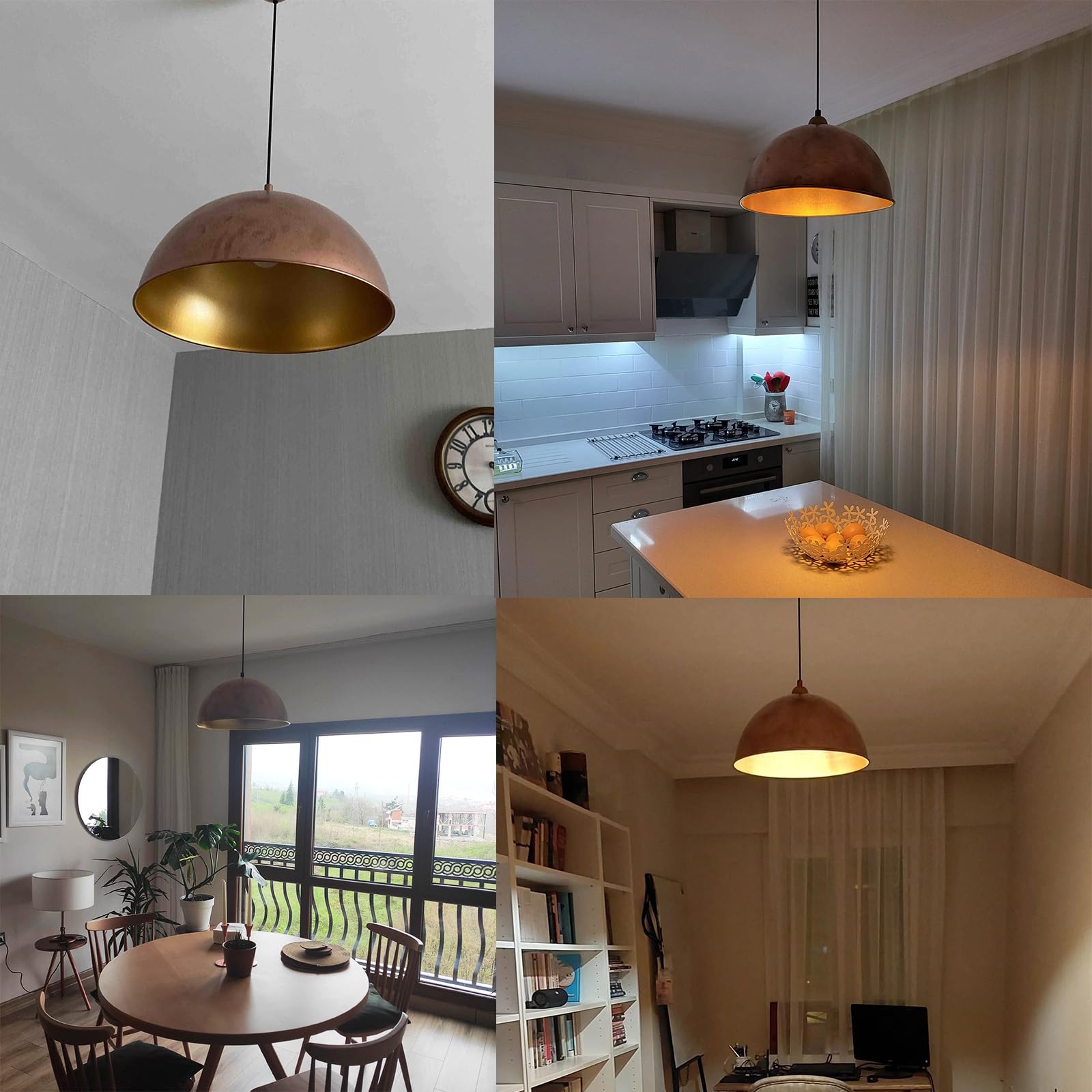 bamyum Diametro 50 cm Lampada a Sospensione Grande Moderno E27 Lampada da Soffitto Illuminazione Lampada Moderni a Sospensione Isola Cucina Tavolo da Pranzo Vintage Plafoniera