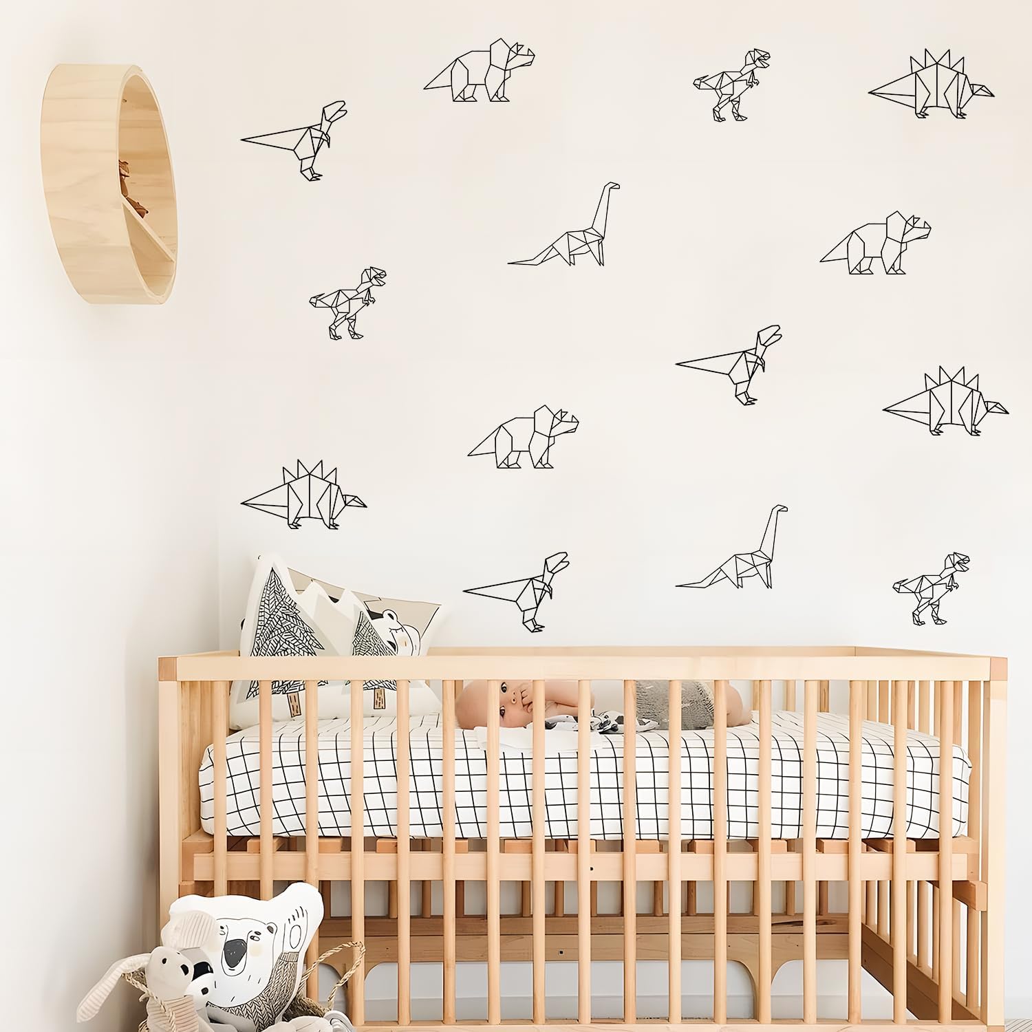 QUCHENG Dinosaur Wall Decals Animal Boys Bedroom Stickers Removable Decor Nursery Kids Room Modern Stylish Murals DIY Cute Decorations 5 Sheets