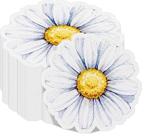 Kosiz 100 servilletas de papel con forma de flor, servilletas de cóctel florales para fiestas, verano, cumpleaños, suministros para el hogar