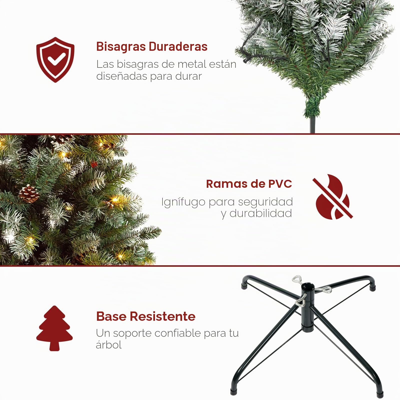 KOIUEYW 180 cm Árbol de Navidad Artificial con Nieve y 300 LED, Árbol de Navidad Nevado con Luz Cálida Incluye Soporte de Meta, Sistema de Montaje Rápido Decoración para Navidad, Verde con Nieve