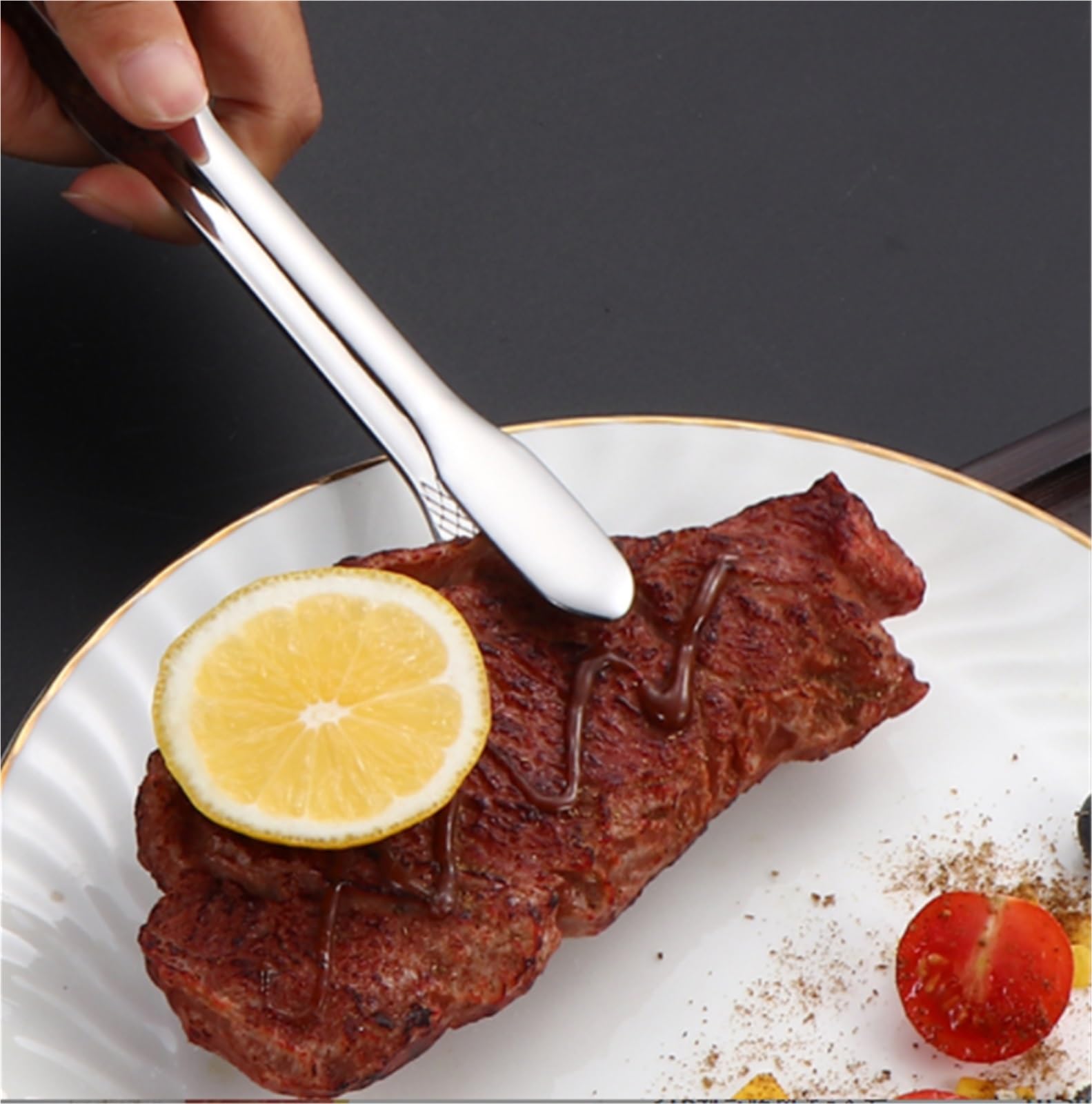 Pinzas de cocina, Pinzas for barbacoa coreanas de acero inoxidable en 27 cm y 23(27cm)