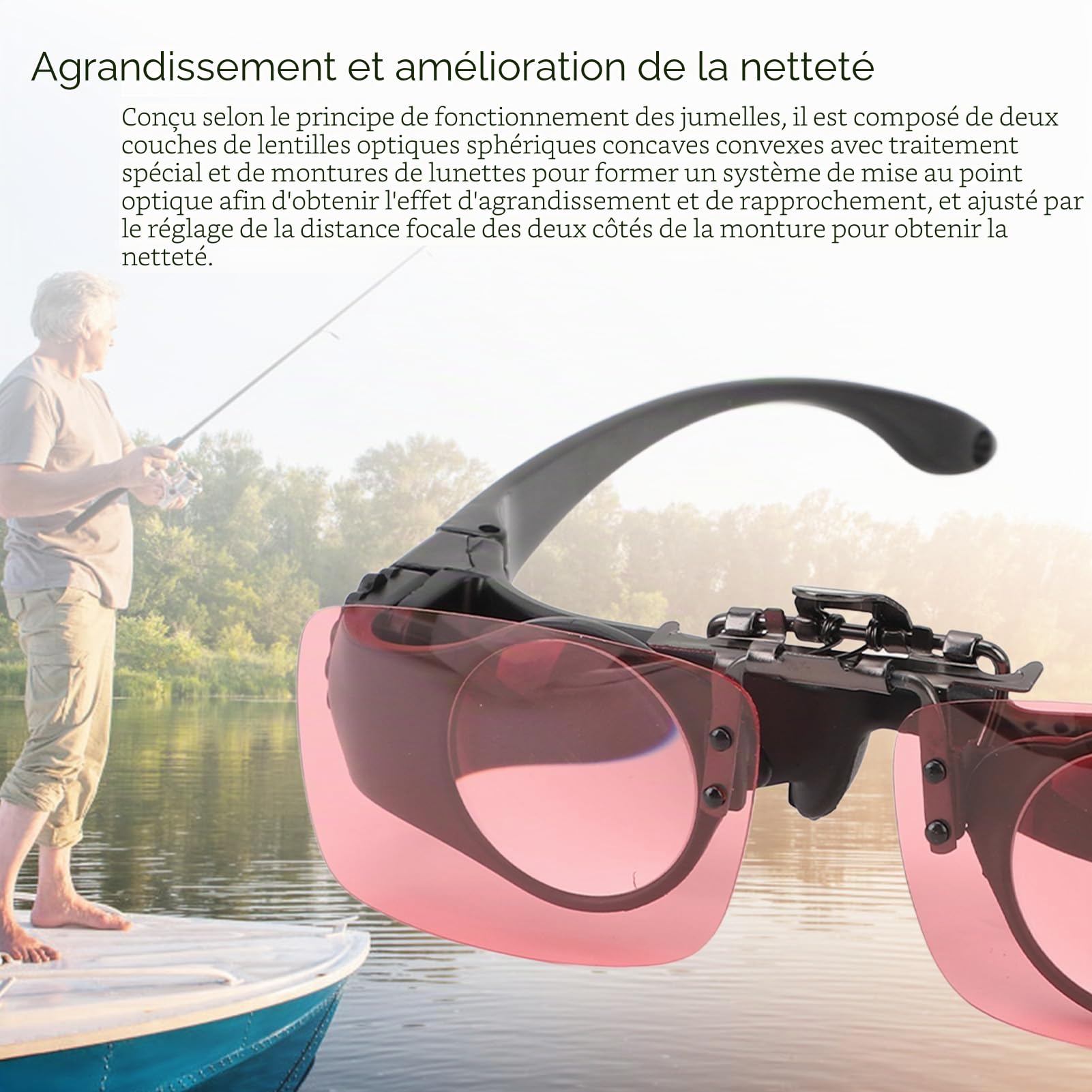 Jumelles mains libres, zoom 8x pour la pêche, l'observation des oiseaux, la télévision, les concerts et les visites touristiques, 3 filtres CPL de couleur, jumelles portables et lunettes d'opéra