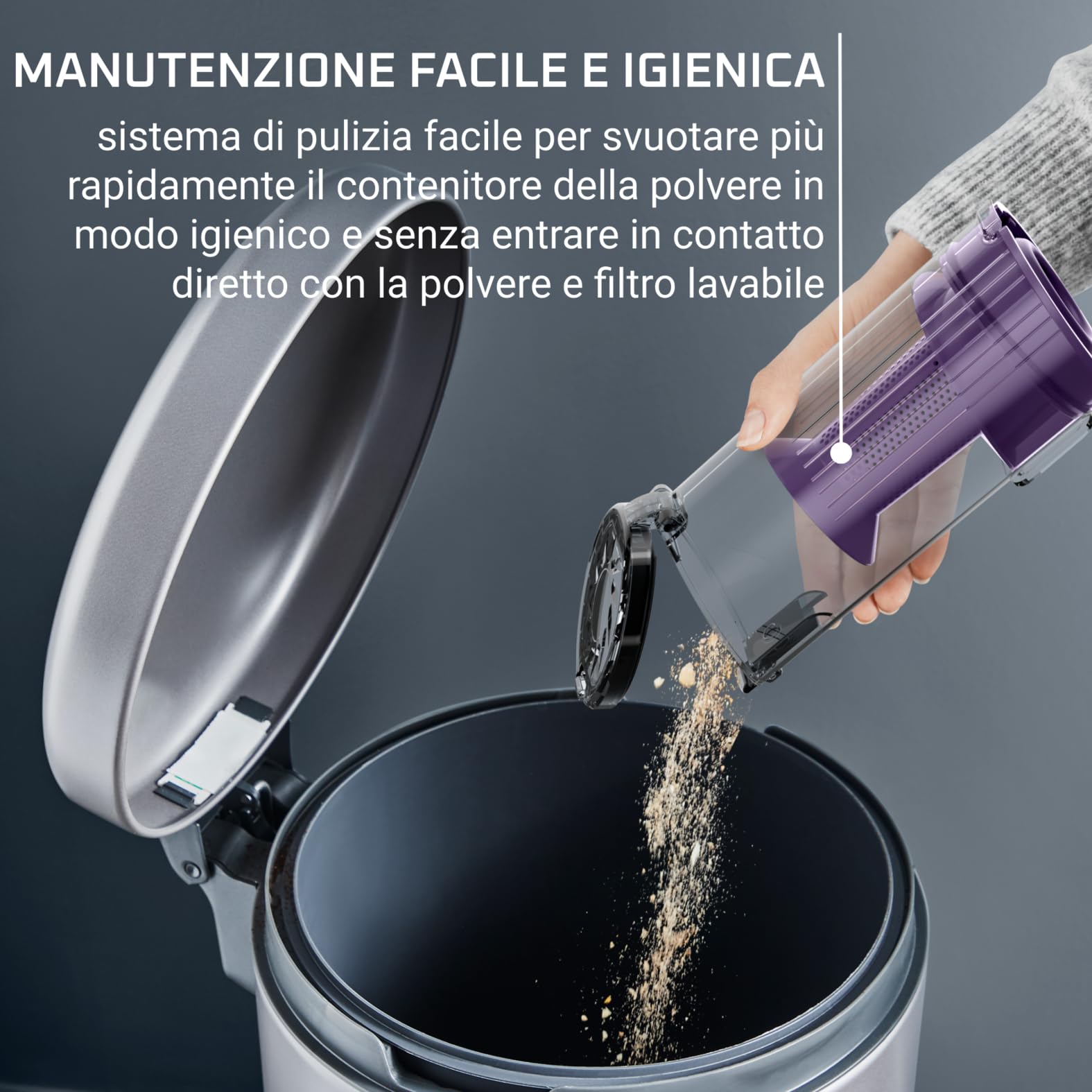 Rowenta X-Pert 7.60 Essential, Aspirapolvere Senza Fili Potente, Scopa Elettrica Senza Fili con Luci LED, Facile da Pulire, Autonomia Fino a 45 Min, 140 W, RH6A33