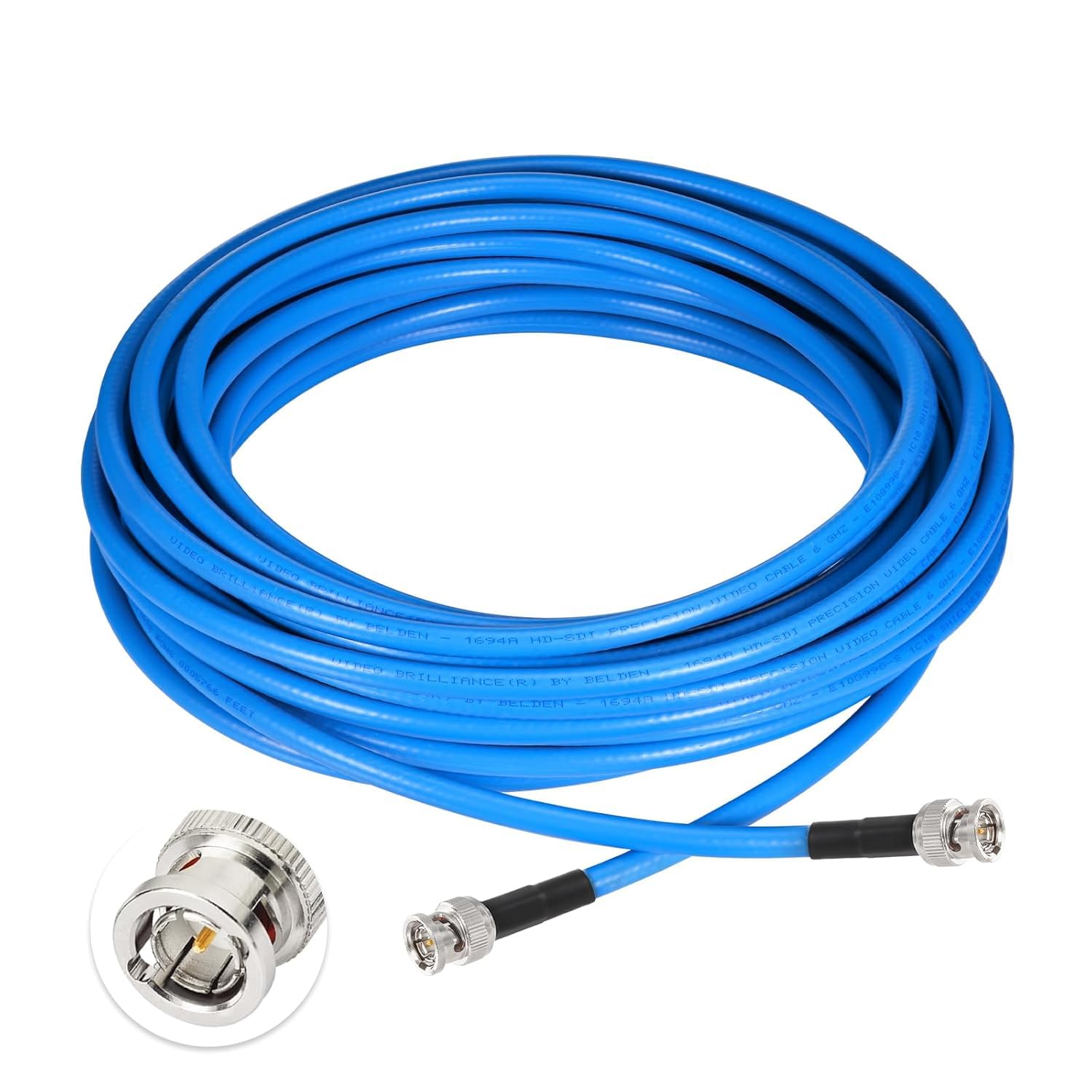 Superbat SDI Cable BNC Cable 3G/6G/12G SDI Cable 40ft (Belden 1694A Cable Blue) Supports HD-SDI/3G-SDI/4K/8K Monitor，Precision SDI Video Cable