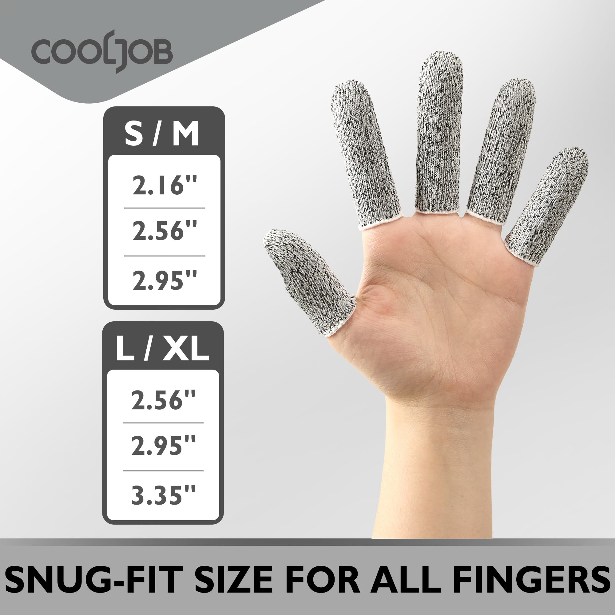 COOLJOB 20-Pack A5 Cut Resistant Finger Cots Full Coverage, L/XL — Amazon image 7