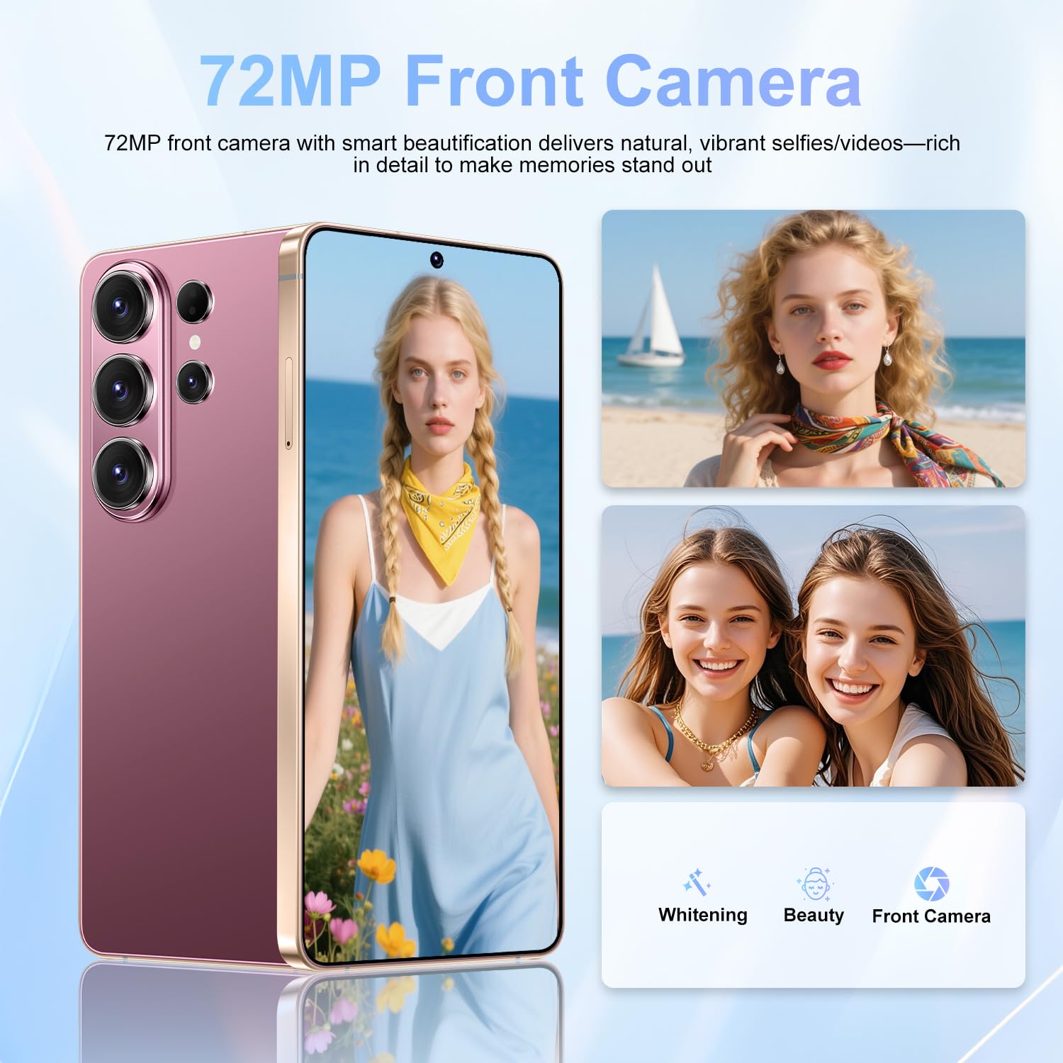 Smartphone S26 Ultra 5G versione globale, 16 GB di RAM, 1 TB di ROM, Snapdragon 8 gen3 (12 core), telefono cellulare con schermo intero HD originale da 7,3 pollici con stilo esterno,Gray-1TB