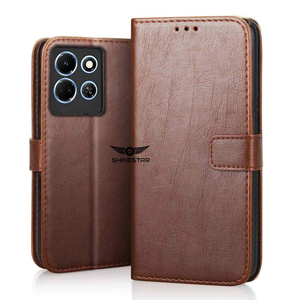 SHINESTAR Infinix Note 30 5G Flip Back Cover | PU Leather Flip Cover Wallet Case with TPU Silicone Case Back Cover for Infinix Note 30 5G - Classic Brown (B0CCJZH576) Amazon Price History, Amazon Price Tracker