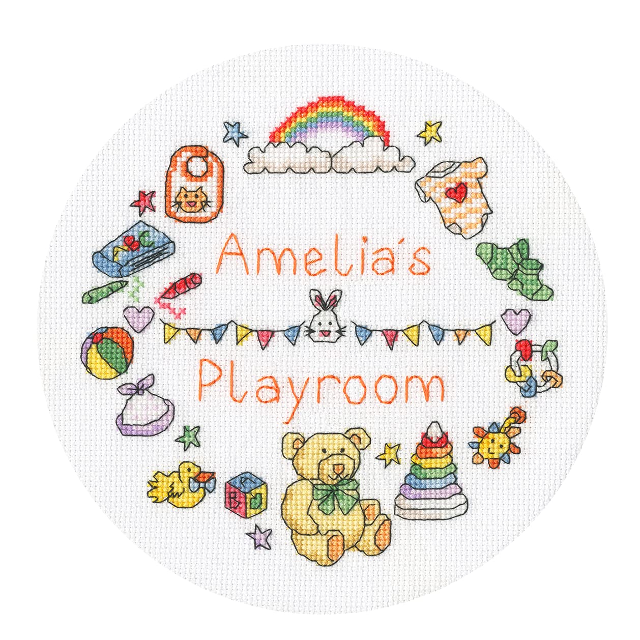 Bothy Threads White Cross Stitch Kit - My Playroom (Hoop Not Included)