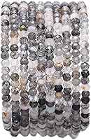 Vista 34 de Cuentas redondas de piedras naturales semipreciosas facetas de fluorita para hacer joyas 2-2.5mm 38cm