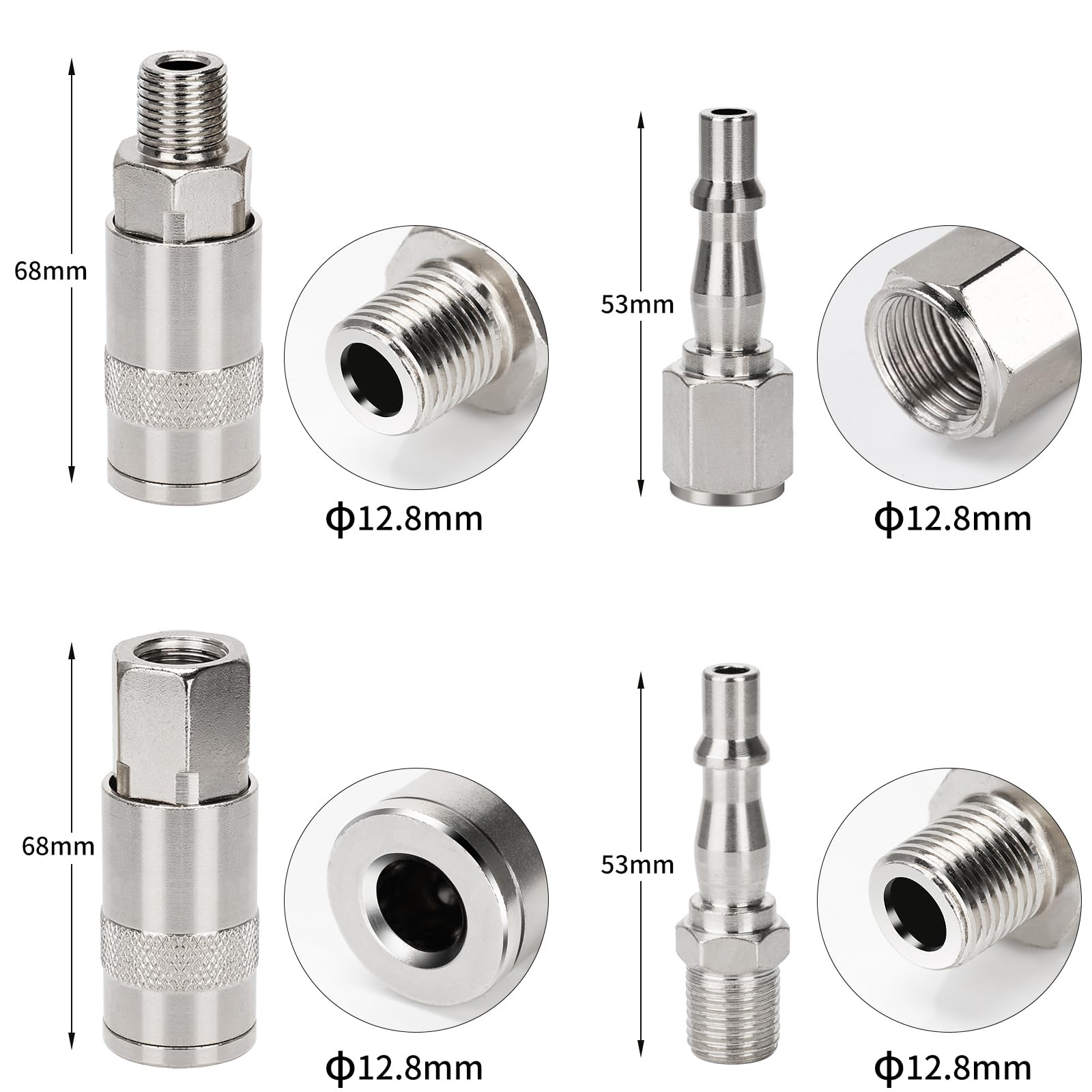 Noosverl 12 Pcs Air line Connectors, 1/4 Male Airline Fittings - Image 4