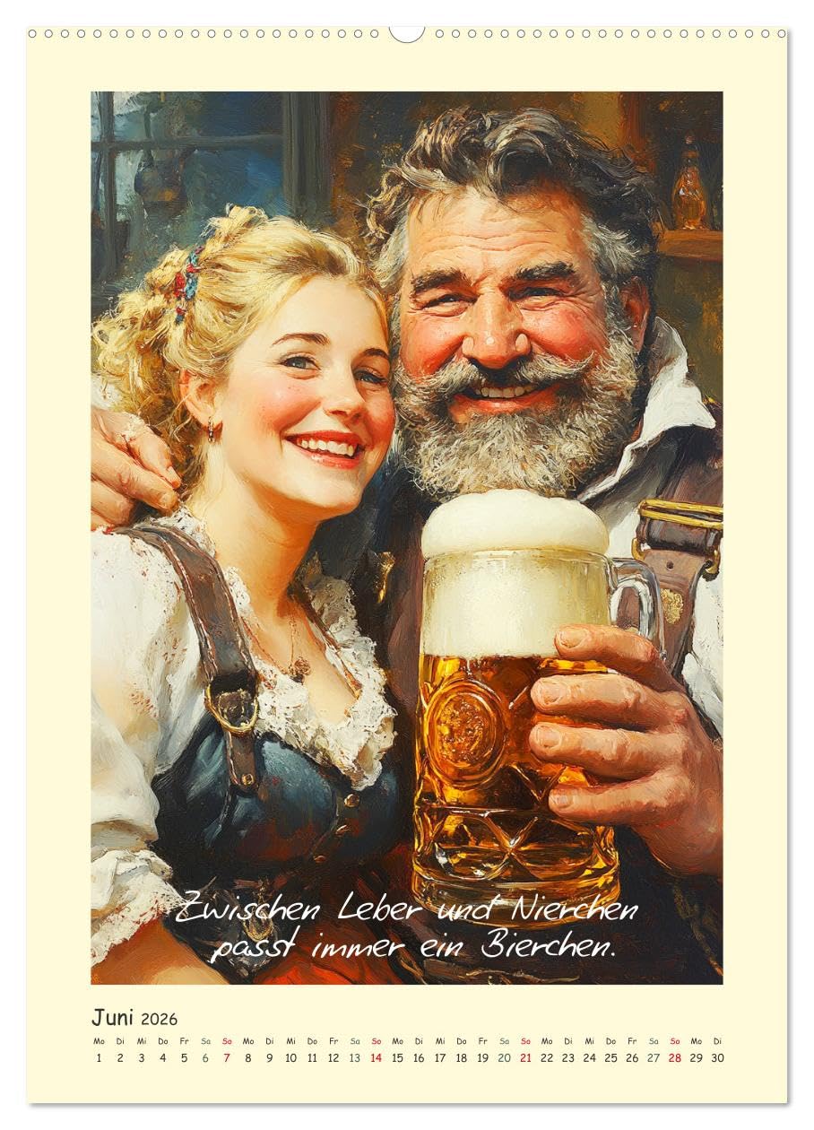 Bier, Bäuche, Sprüche. Spaß mit Hopfen und Malz (hochwertiger Premium Wandkalender 2026 DIN A2 hoch), Kunstdruck in Hochglanz: Ein humorvoller ... rund ums Bier (CALVENDO Hobbys)
