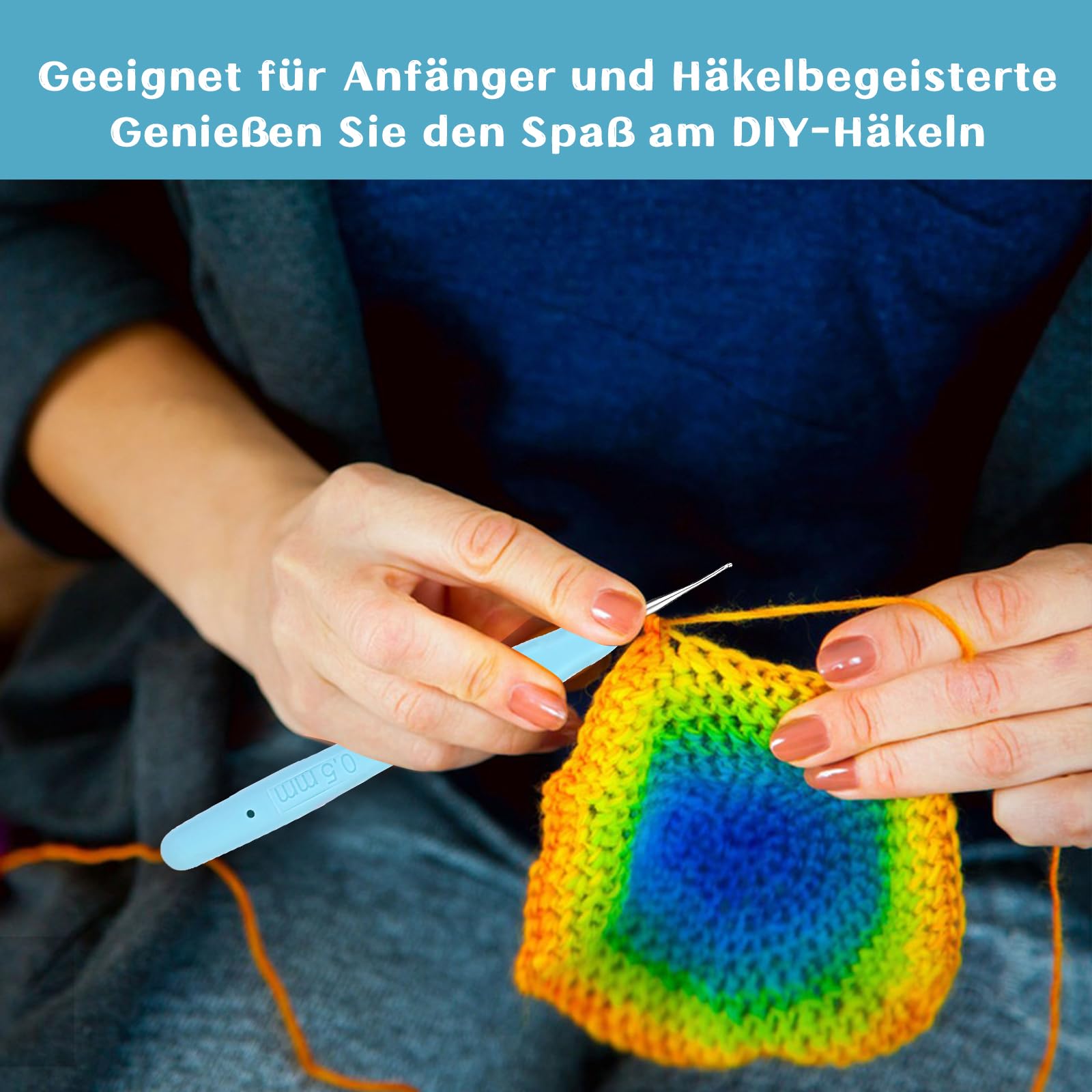Uncinetto Da 0.5 Mm Con Manico Morbido - Ergonomico Per Mani Artritiche | Per Lavori A Maglia Fini - Foto 4