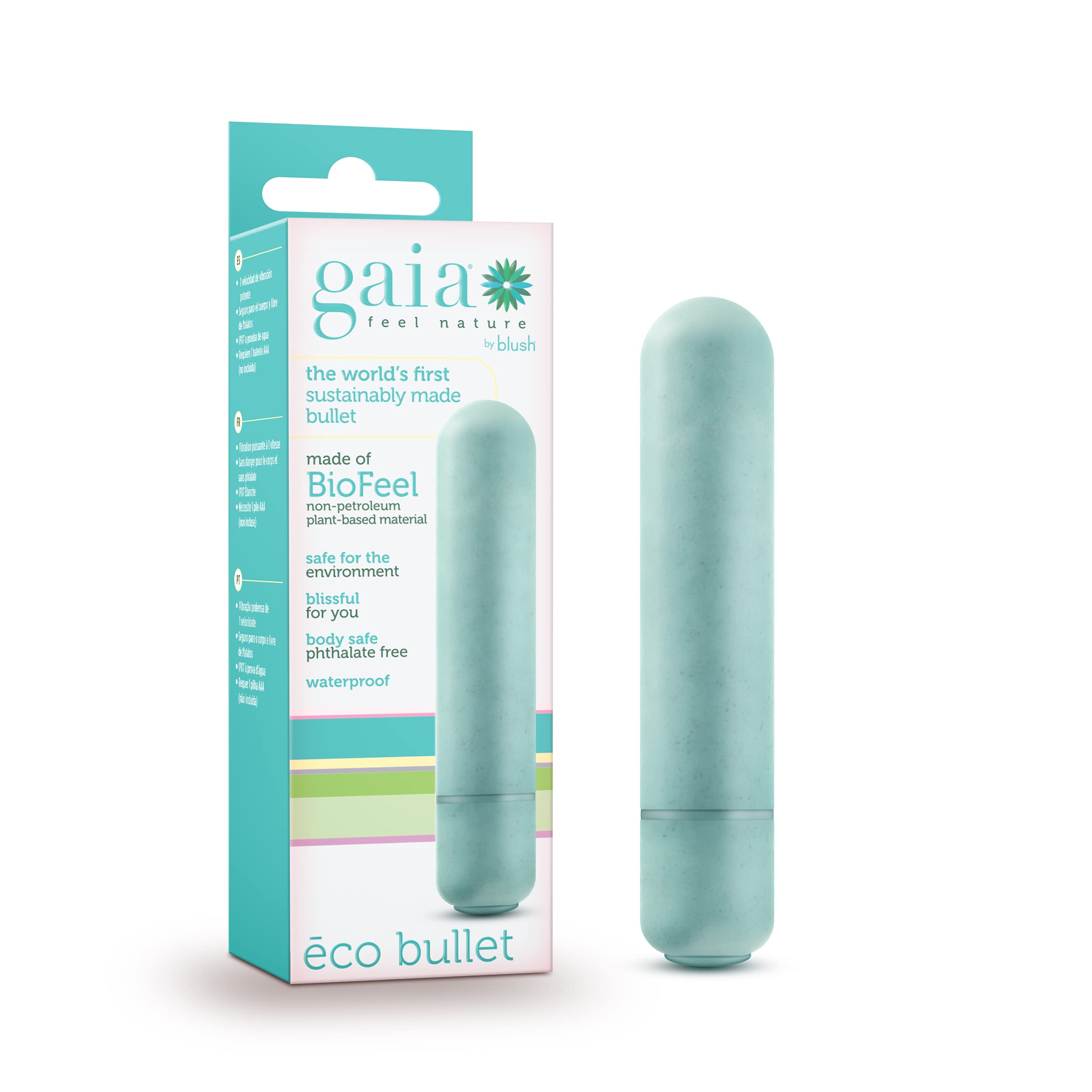 Blush Gaia Eco 3 5 Mini Clitoral G-Spot Bullet Vibrator Plant-Based Sustainable BioFeel Stimulator Small Discreet Pinpoint Nipple