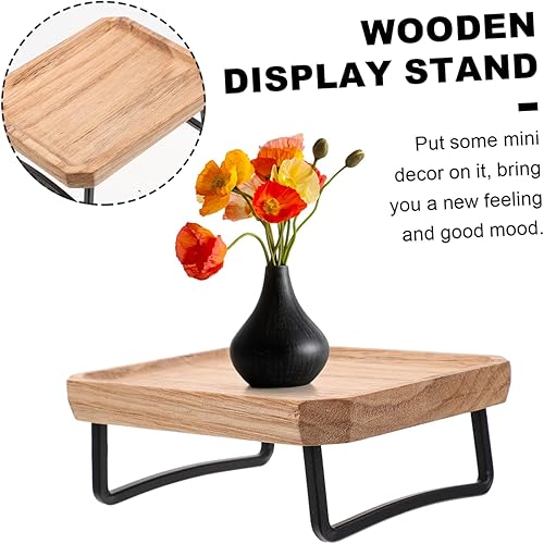 Miniatura 3 de NUOBESTY Estante pulido del ornamento de madera de la decoración del soporte de exhibición con gradas para la sala