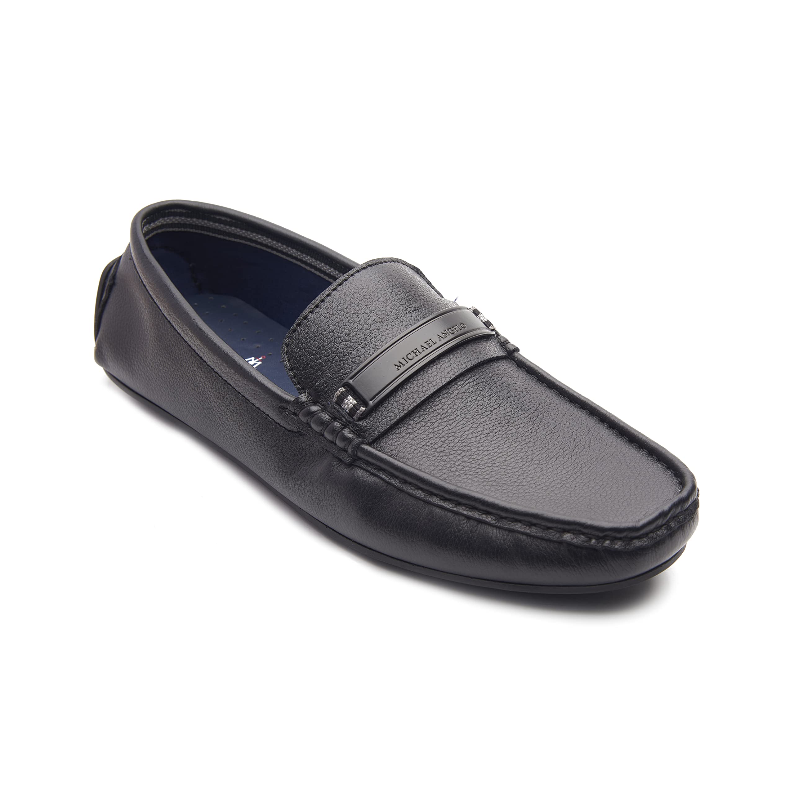 Michael Angelo Synthetic Leather Classic Penny Slip On Shoes Black Loafers for Men (B0CN31Q8XB) Amazon Price History, Amazon Price Tracker