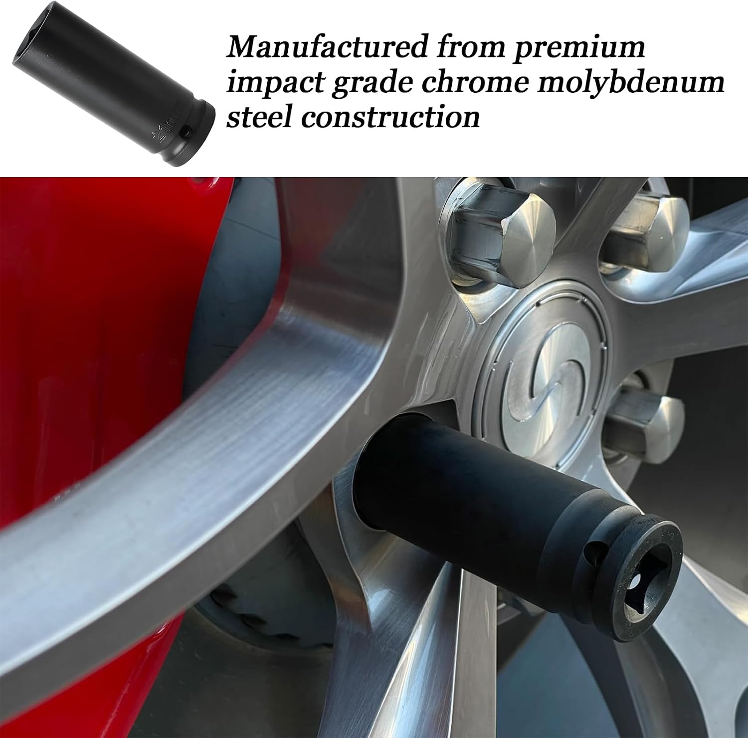 1/2" Drive 21mm Deep Impact Socket, CR-MO Steel 6 Point Axle Nut Socket, 0.8In Impact Sockets 1/2 Drive for Easy Removal of Axle Shaft Nuts (21mm)