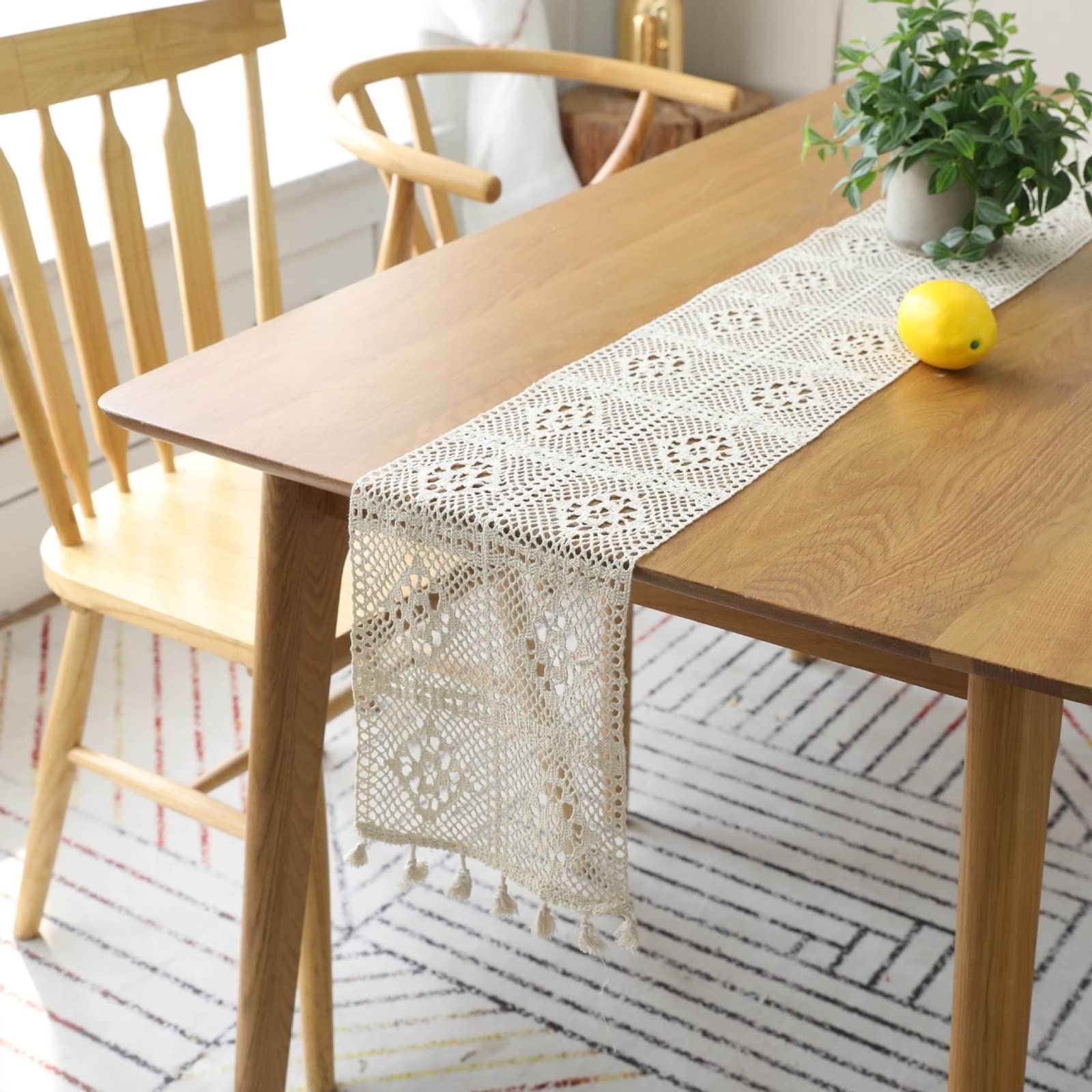 Bieżnik na stół Boże Narodzenie, beżowy świąteczny bieżnik na stół koronka puste kwiaty poliester bieżnik na stół 24 x 240 cm dekoracja kuchni dekoracje stołu