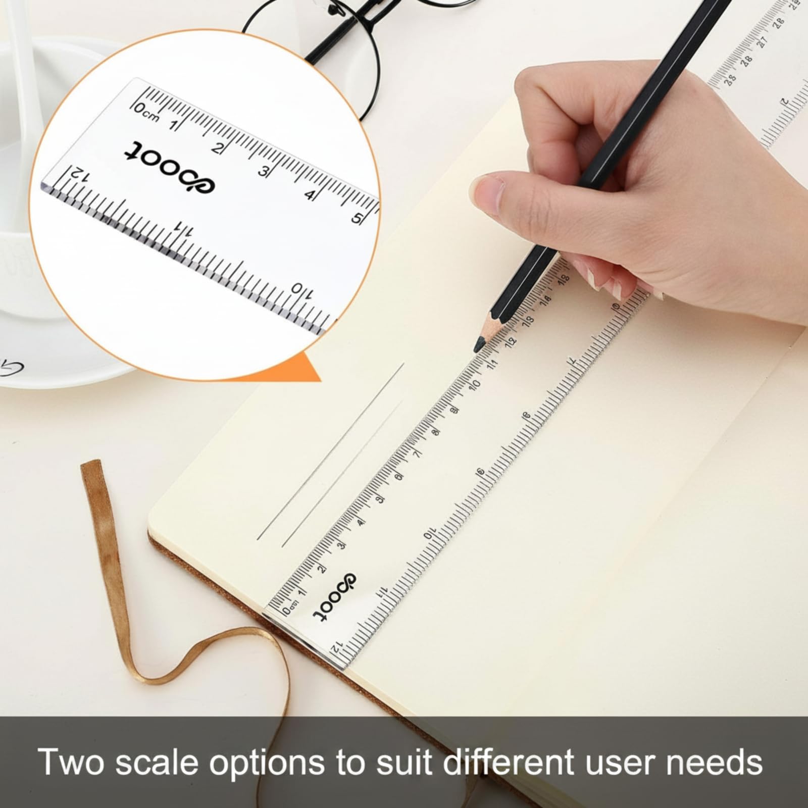 Snapklik.com : Eboot 20 Pack 12 Inch Clear Plastic Rulers Bulk, Easy-to ...