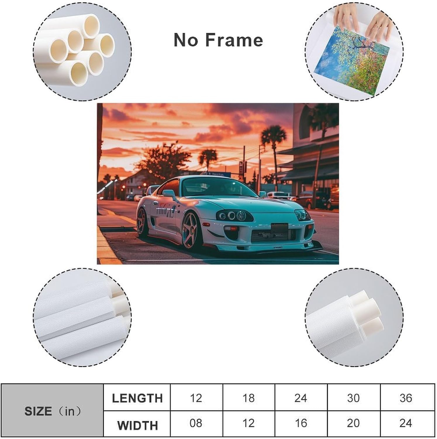 FeoYoed Wall Art Posters Sunset Jdm Car Sup on The Roadside Modern Aesthetic Decor Prints for Bedroom Living Room Office with Premium Fade Resistant Canvas 12x18inch(30x45cm) - Image 2