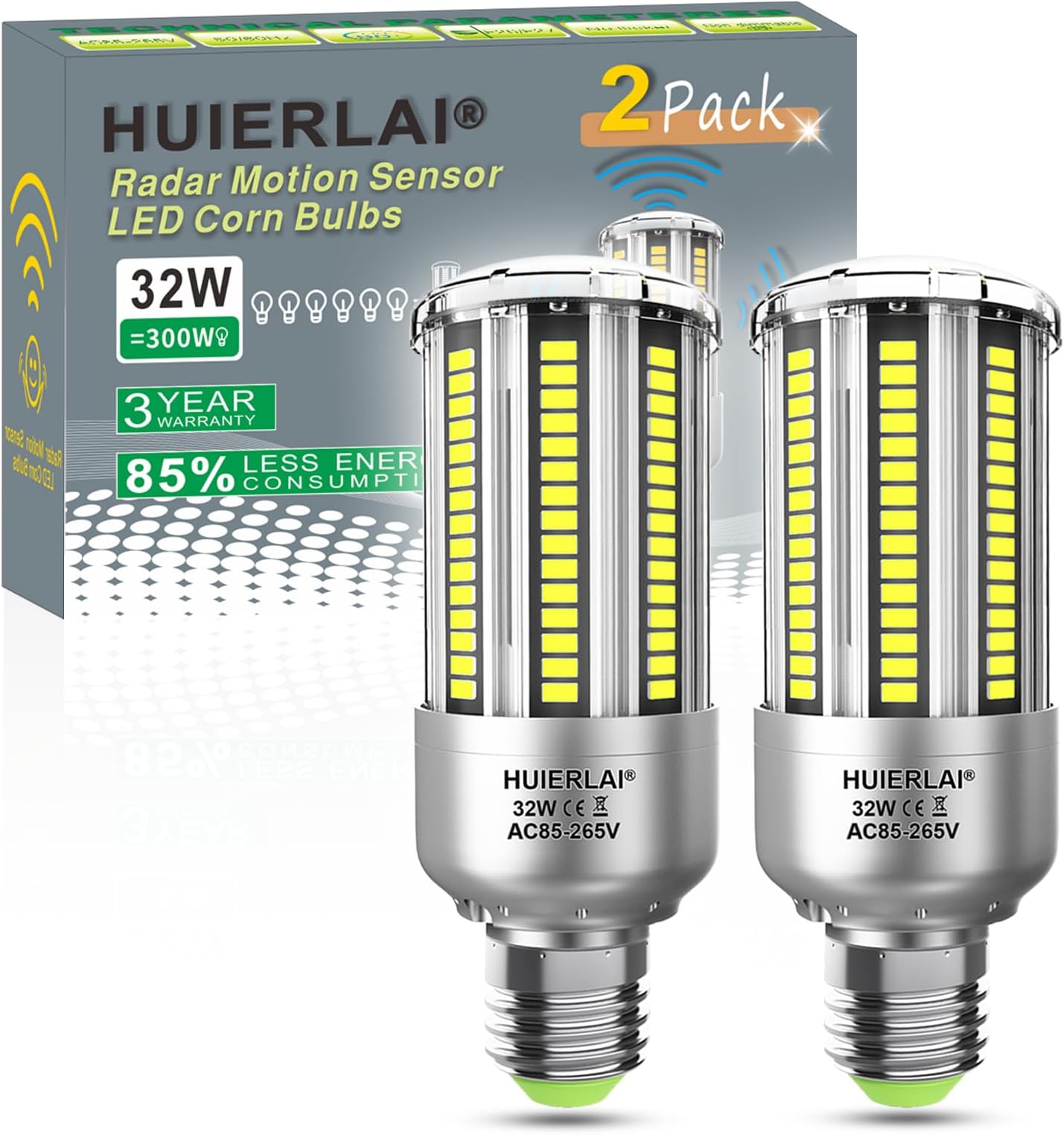 Ampoule LED E27 détecteur de mouvement et de luminosité 32W