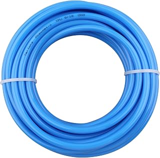DERPIPE Pneumatic Hose 5/16" OD Blue Polyurethane PU Tubing Air Compressor Pipe 10Meter (32.8ft)
