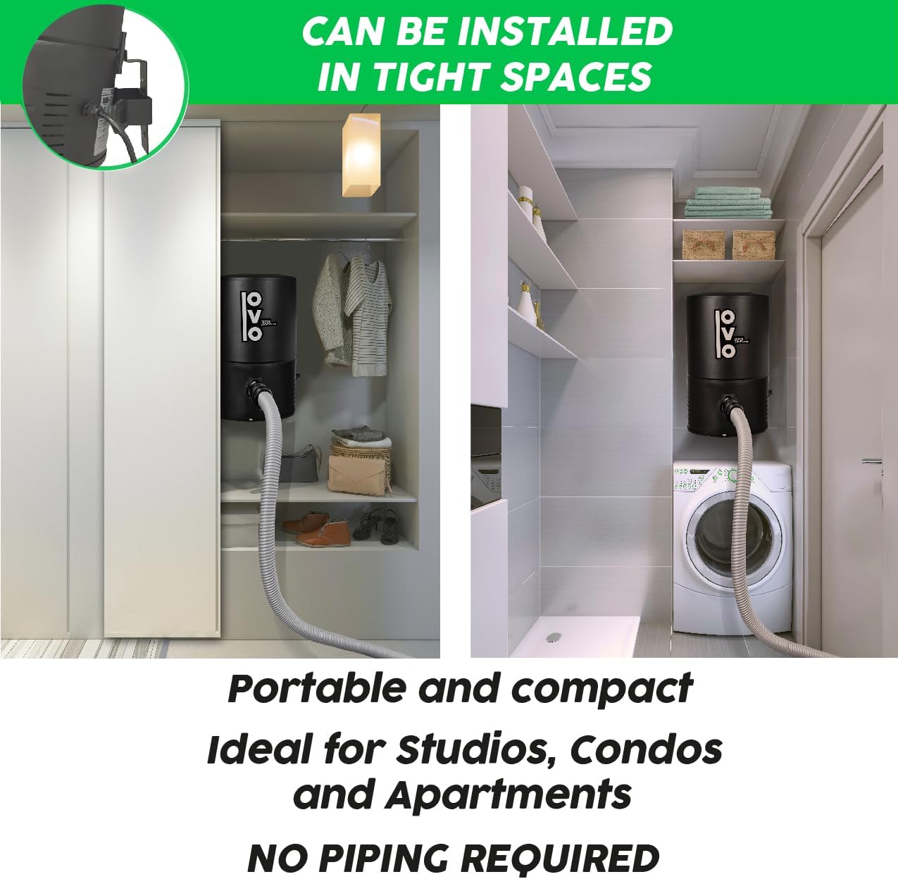 The OVO Compact House Vacuum is designed for small spaces.