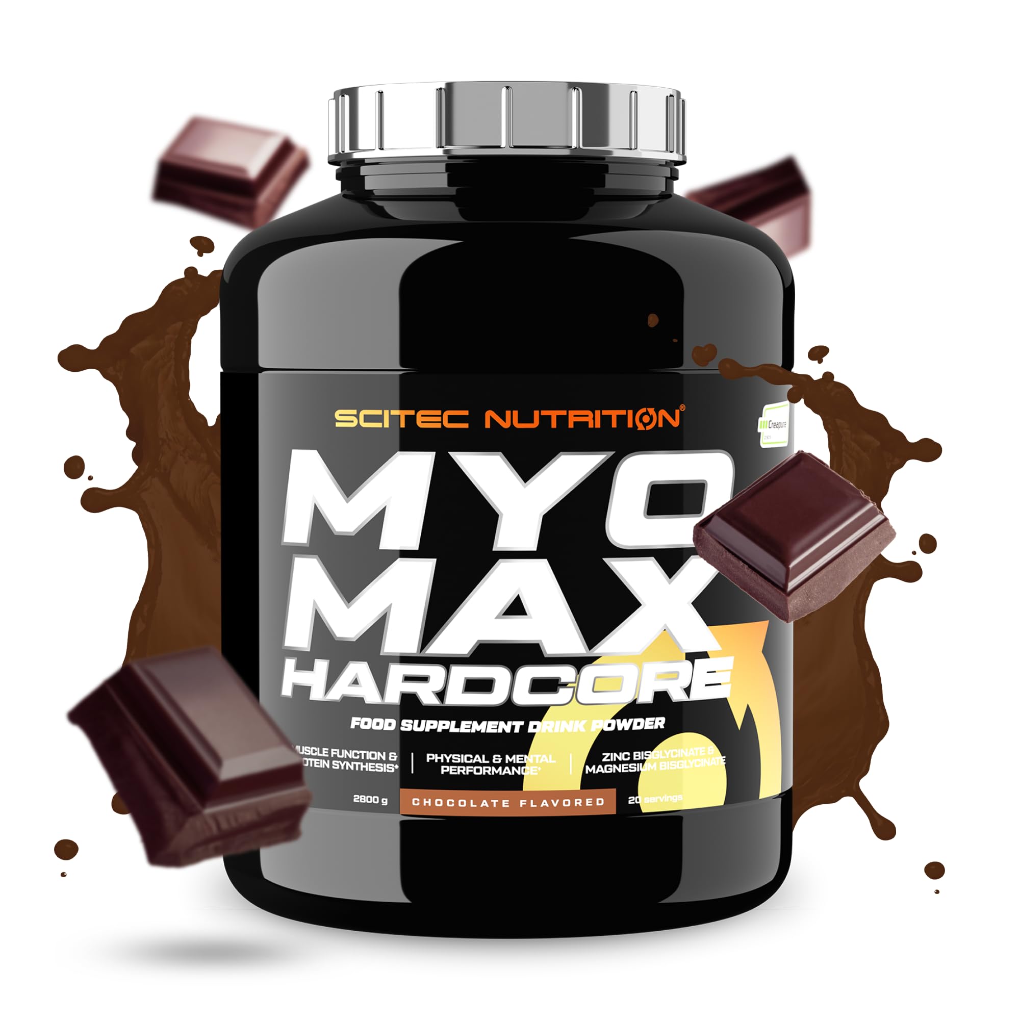 Scitec Nutrition MyoMax Hardcore, supplément de poids avec matrice de protéines, acides aminés, hydrates de carbone et nutriments vitaux, 2800 g, Chocolat