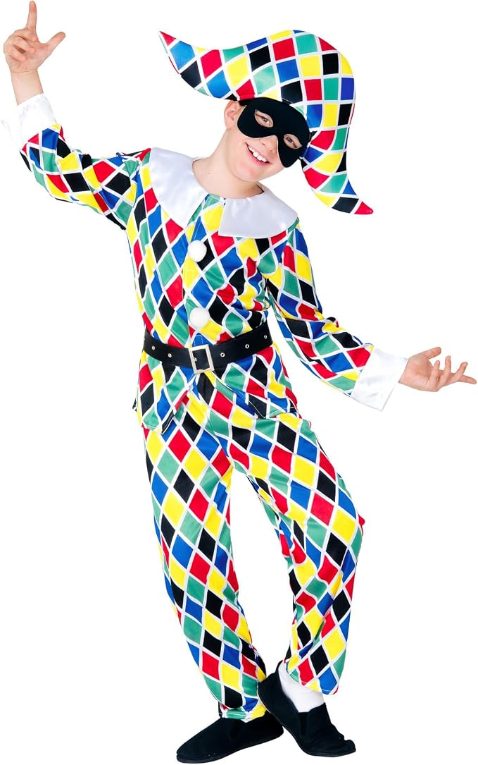 W WIDMANN MILANO Party Fashion - disfraces infantiles arlequin, payaso, bufon, bufon, disfraces de carnaval