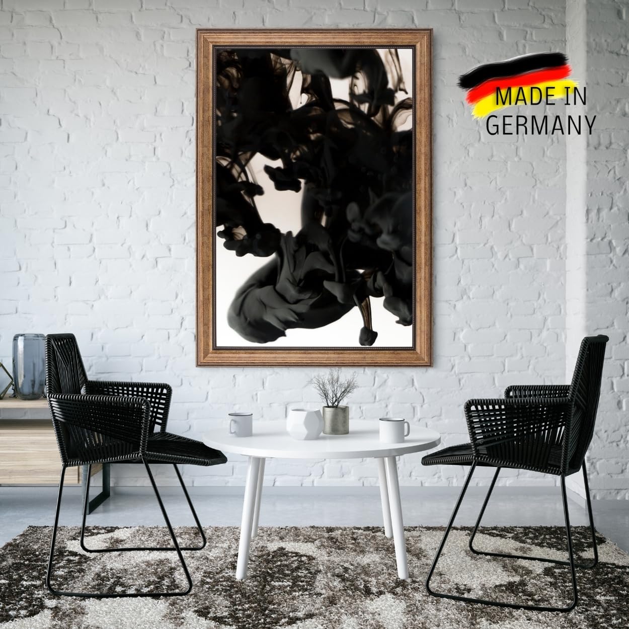 CLAMARO "Paris" ramka na zdjęcia antyczna 58,8 x 83 cm lite drewno | brązowa | szerokość 42 mm Shabby Chic Vintage rama barokowa | drewniana rama zaw. szkło akrylowe, tylna ścianka, metalowa zawieszka
